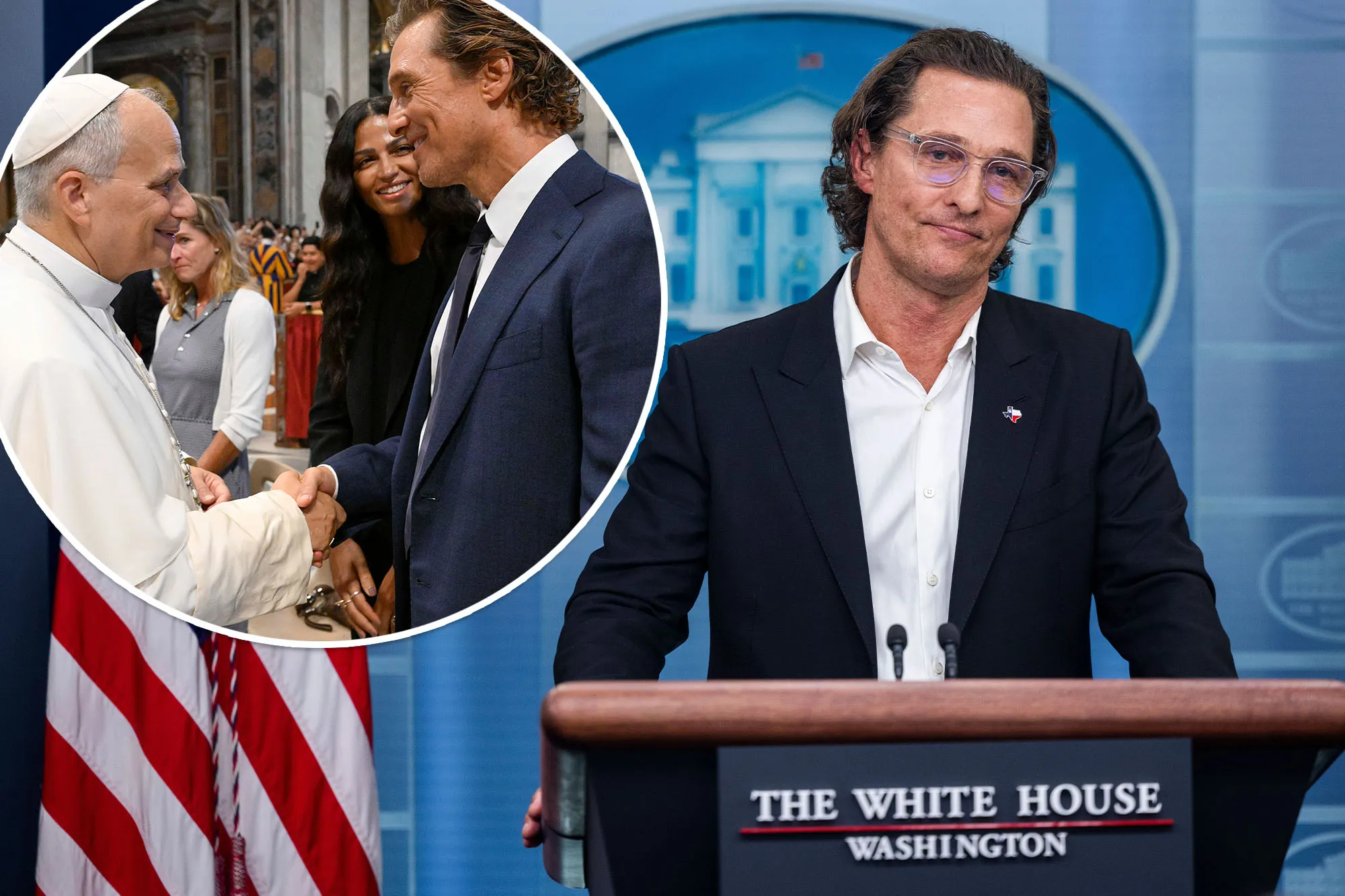 Matthew McConaughey speaking during a public appearance