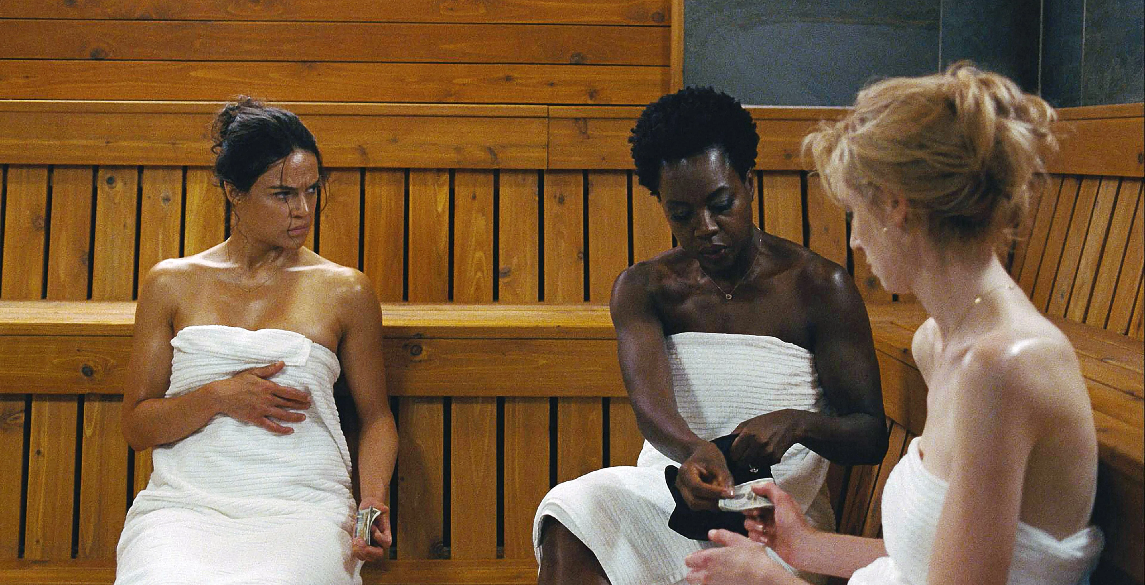 (From L-R) Michelle Rodriguez, Viola Davis and Elizabeth Debicki in the 2018 film "Windows."