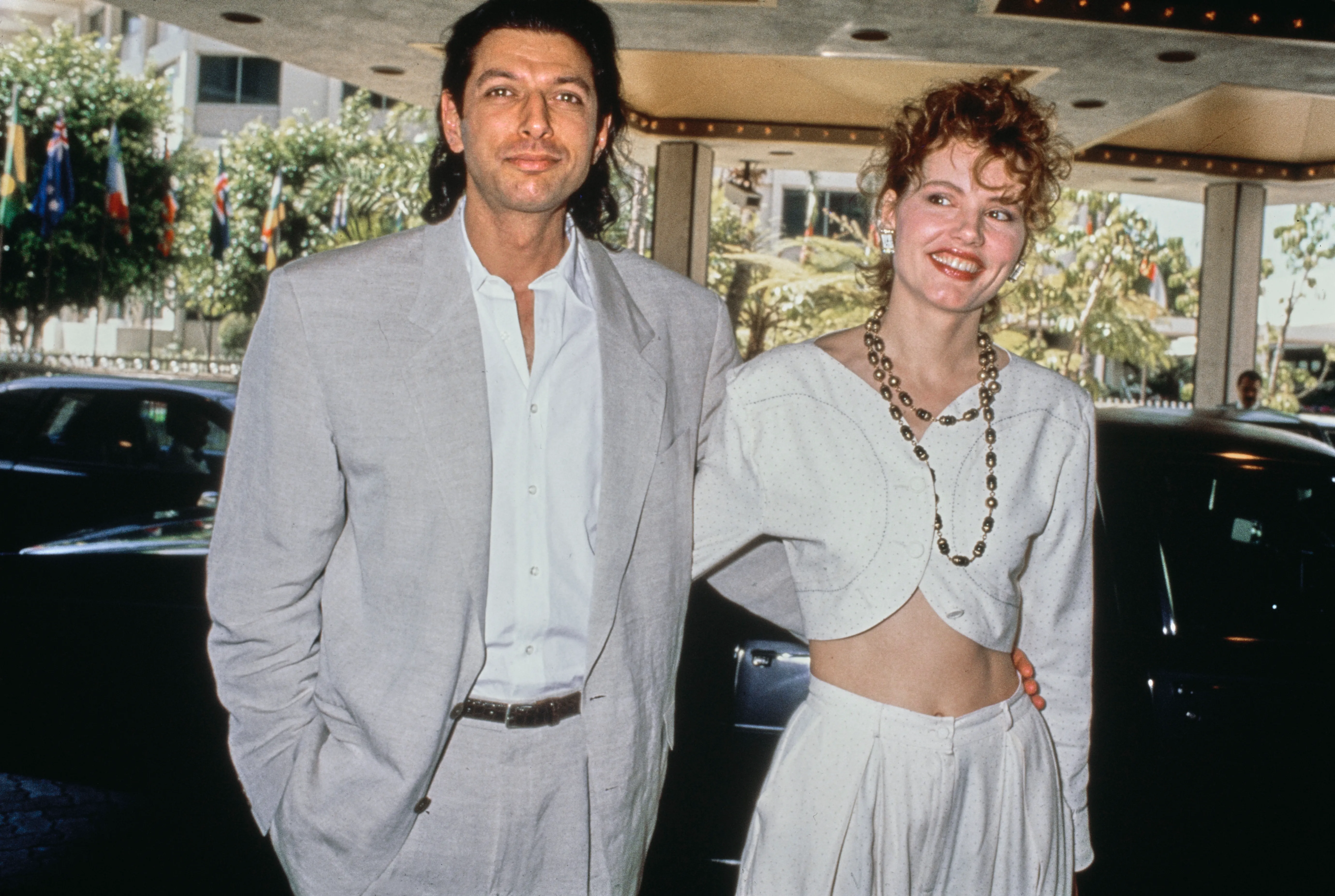 American actor Jeff Goldblum and American actress Geena Davis attend the 61st Academy Awards Nominees Luncheon.