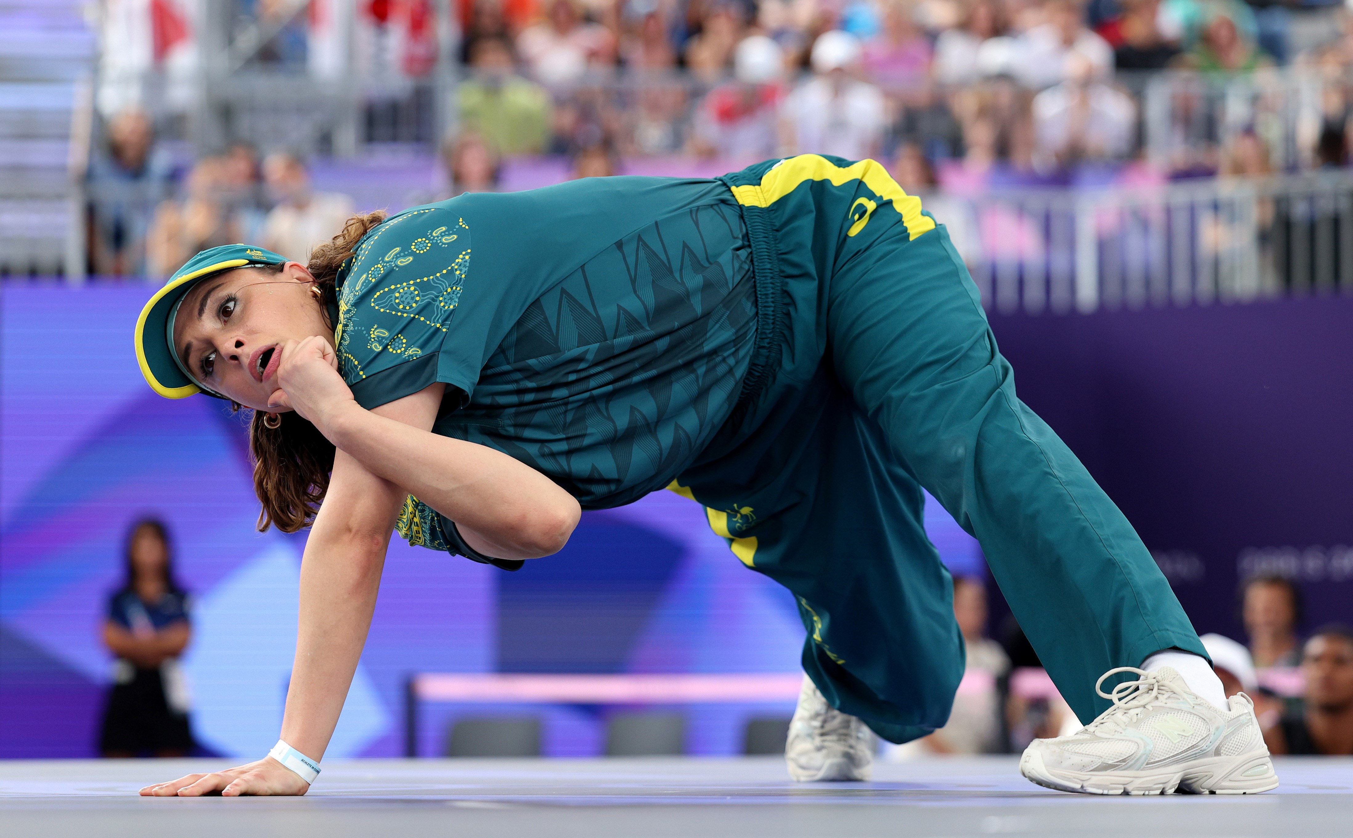 B-Girl Raygun of Team Australia competing in breaking at the Olympic Games Paris 2024.