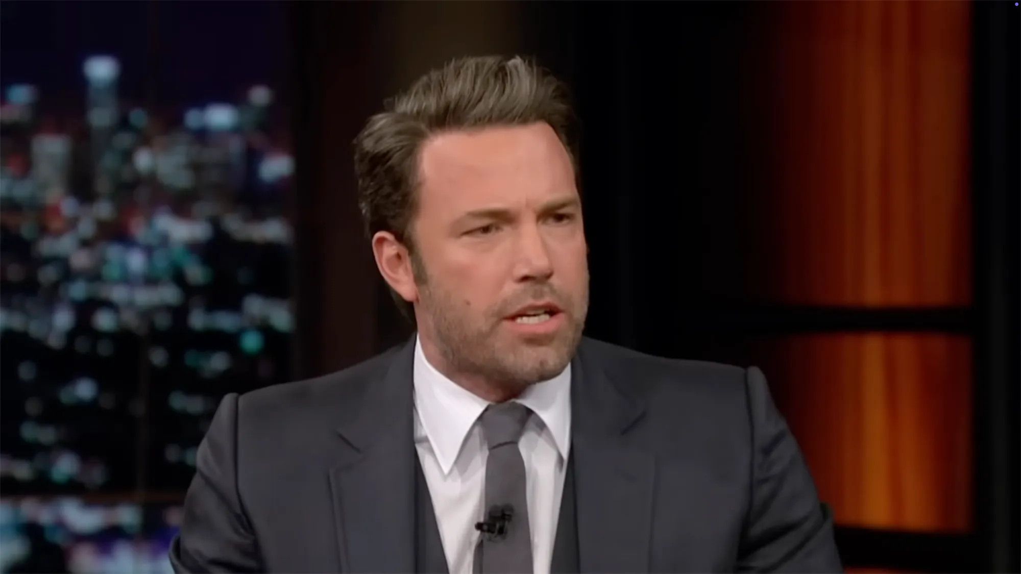 Ben Affleck speaking on a talk show.