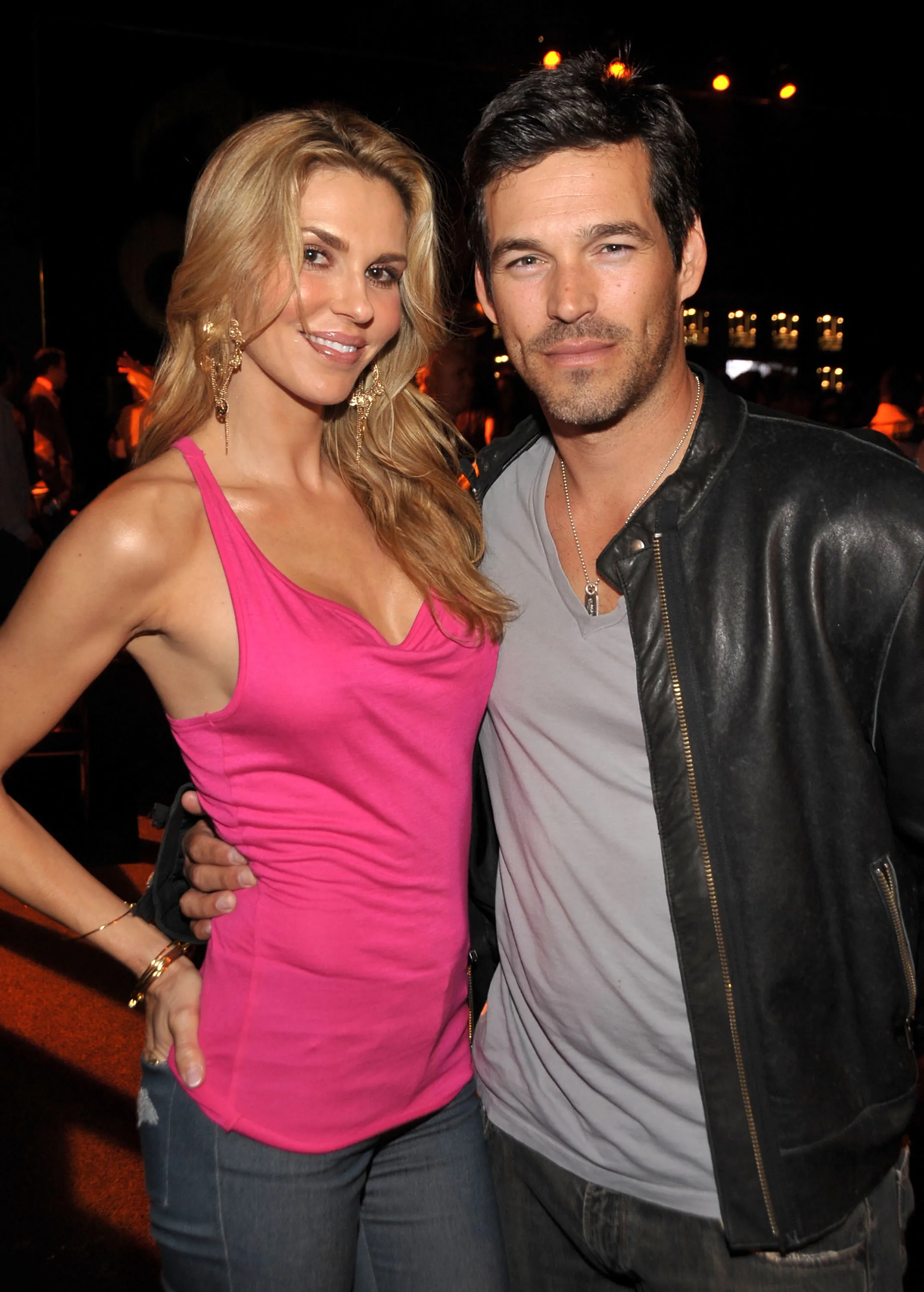 Brandi Glanville and Eddie Cibrian pose together at the Deleon Tequila launch party.