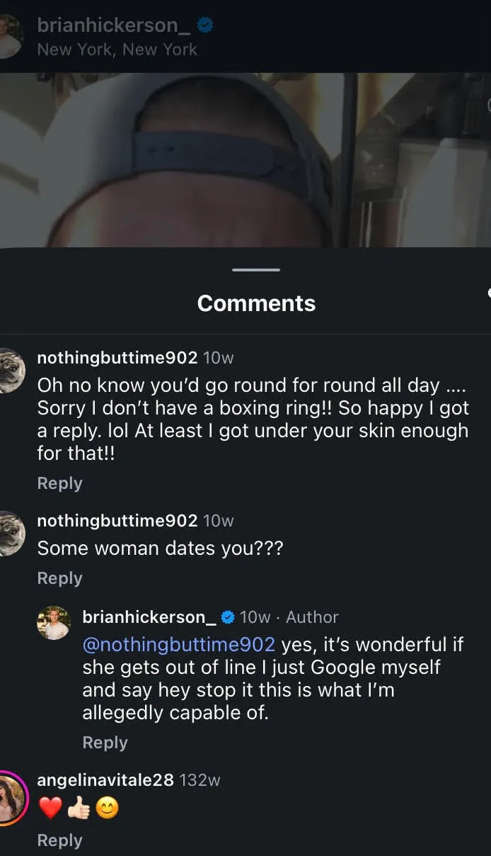 A screenshot of comments on Brian Hickerson
