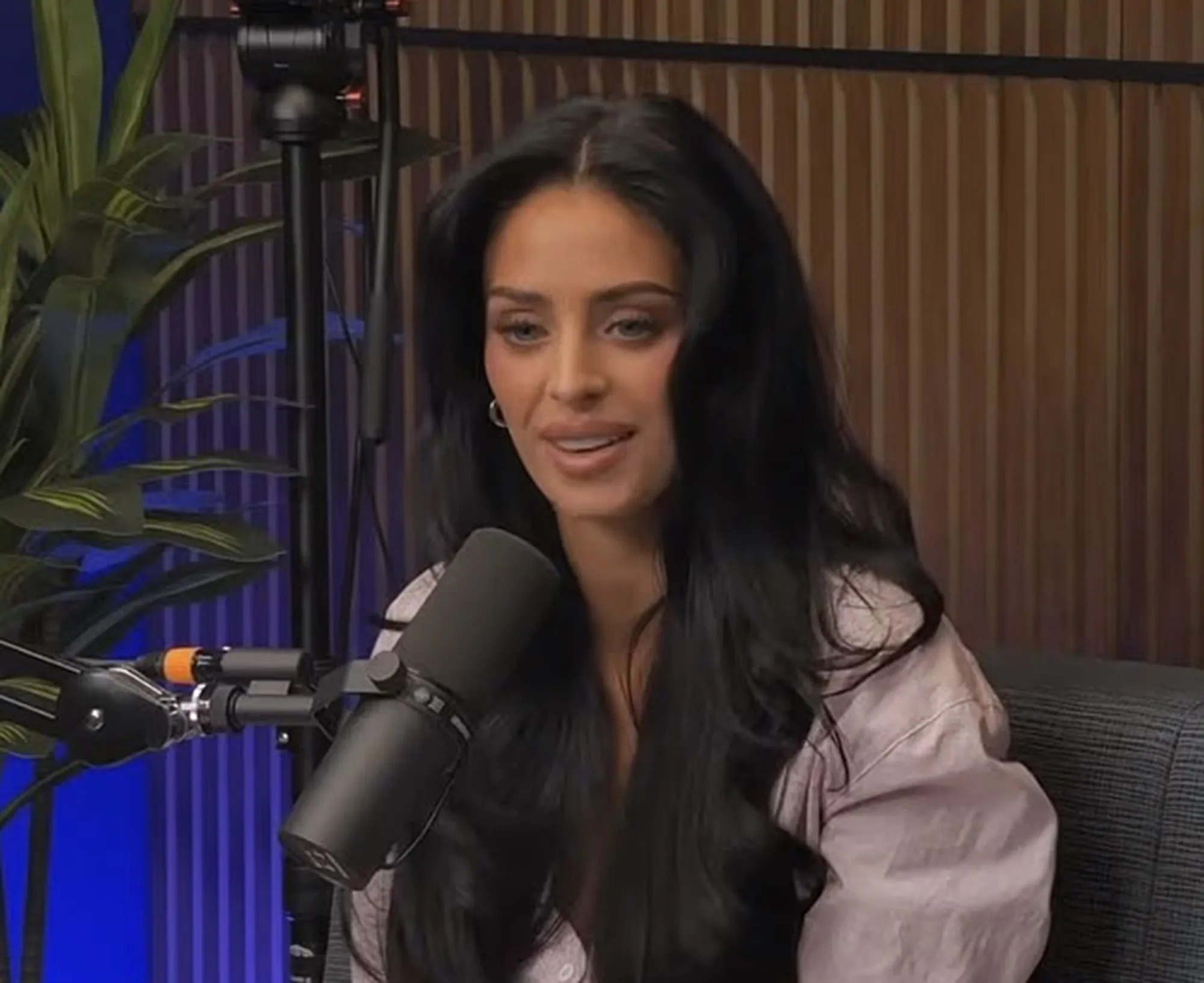 The father-daughter duo bickered in front of their podcast guest, influencer Camilla Araujo (pictured here).