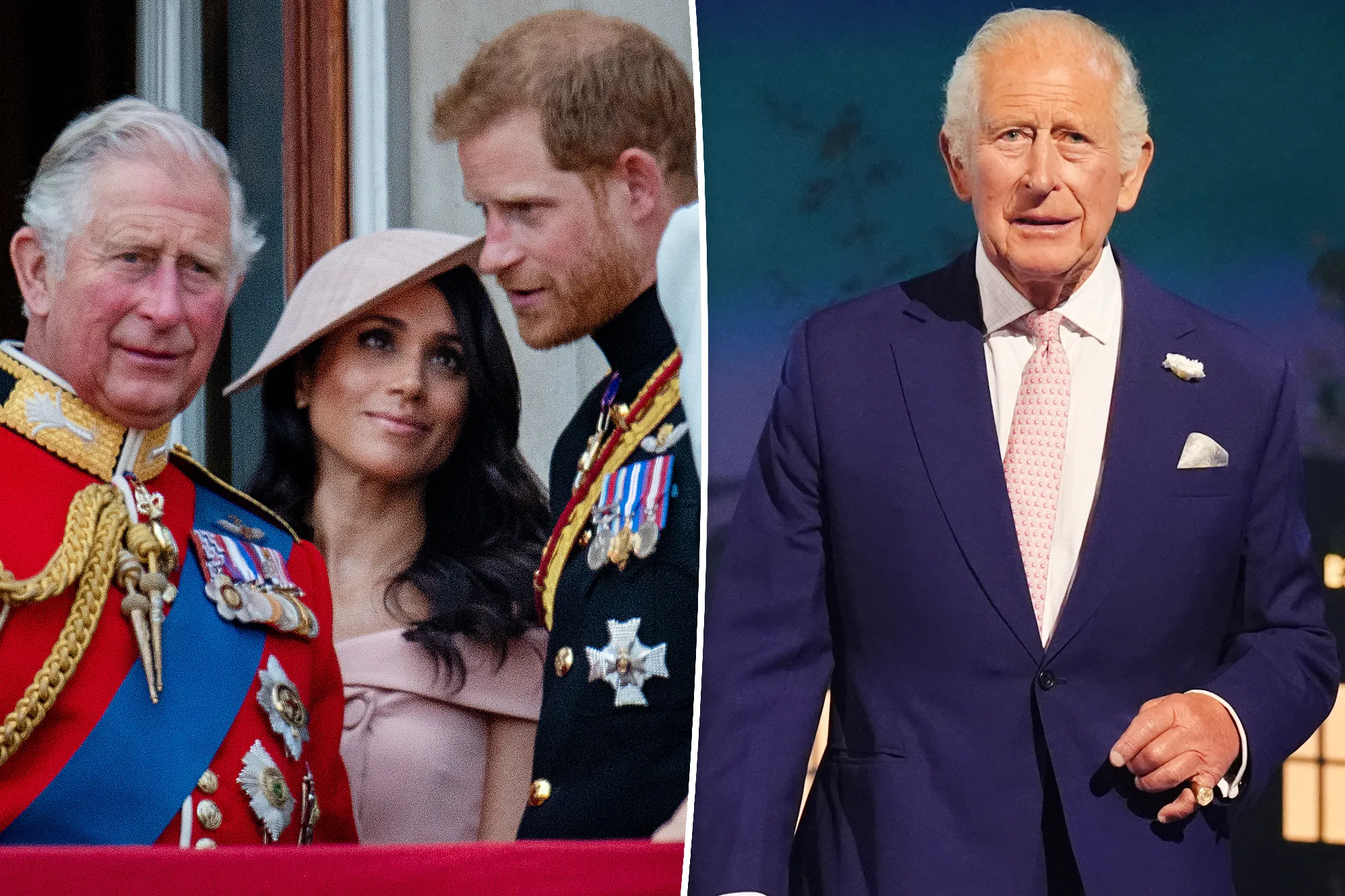 King Charles, Prince Harry, and Meghan Markle