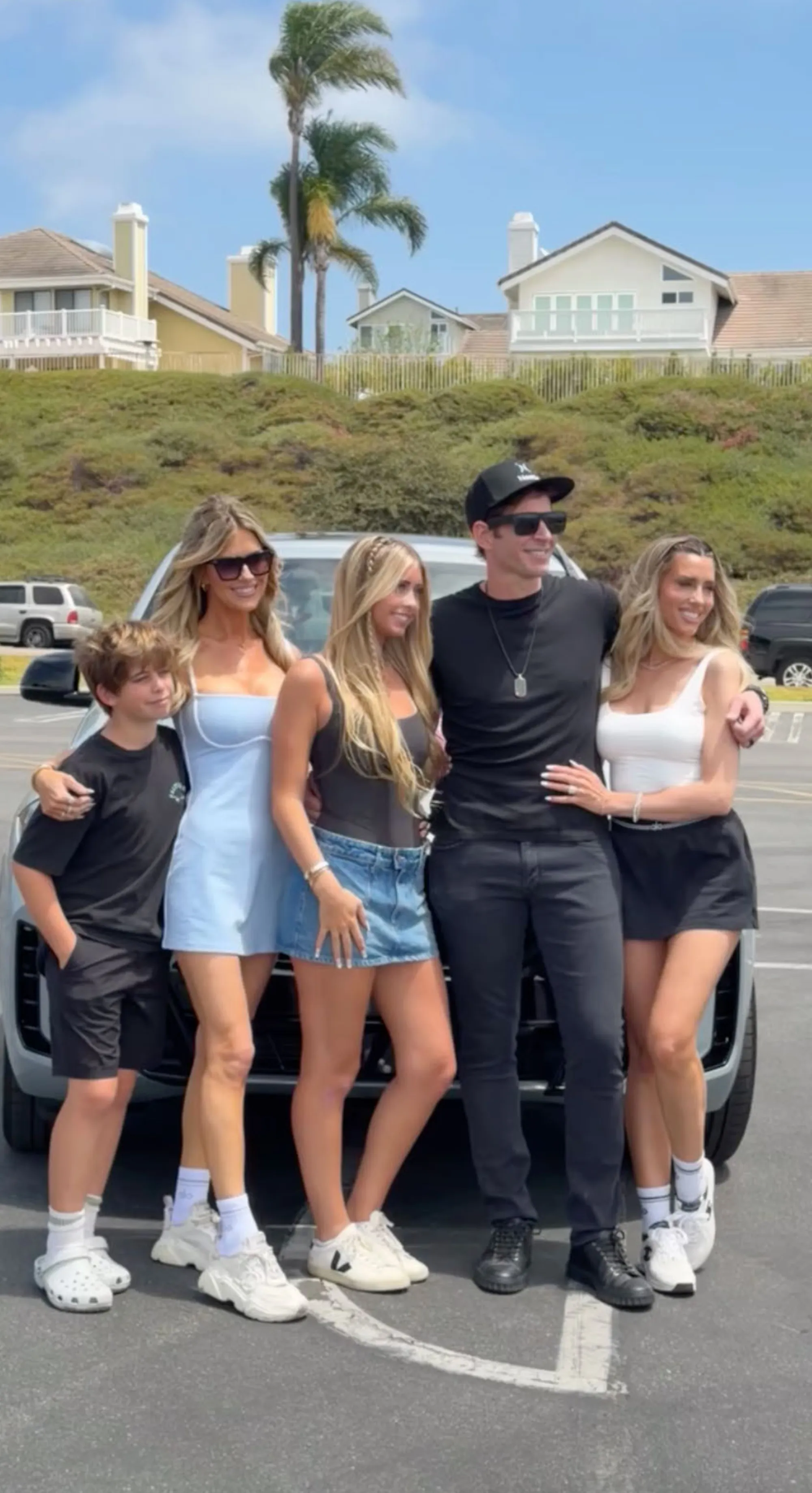Christina Haack and Tarek El Moussa with their daughter and son, and Tarek