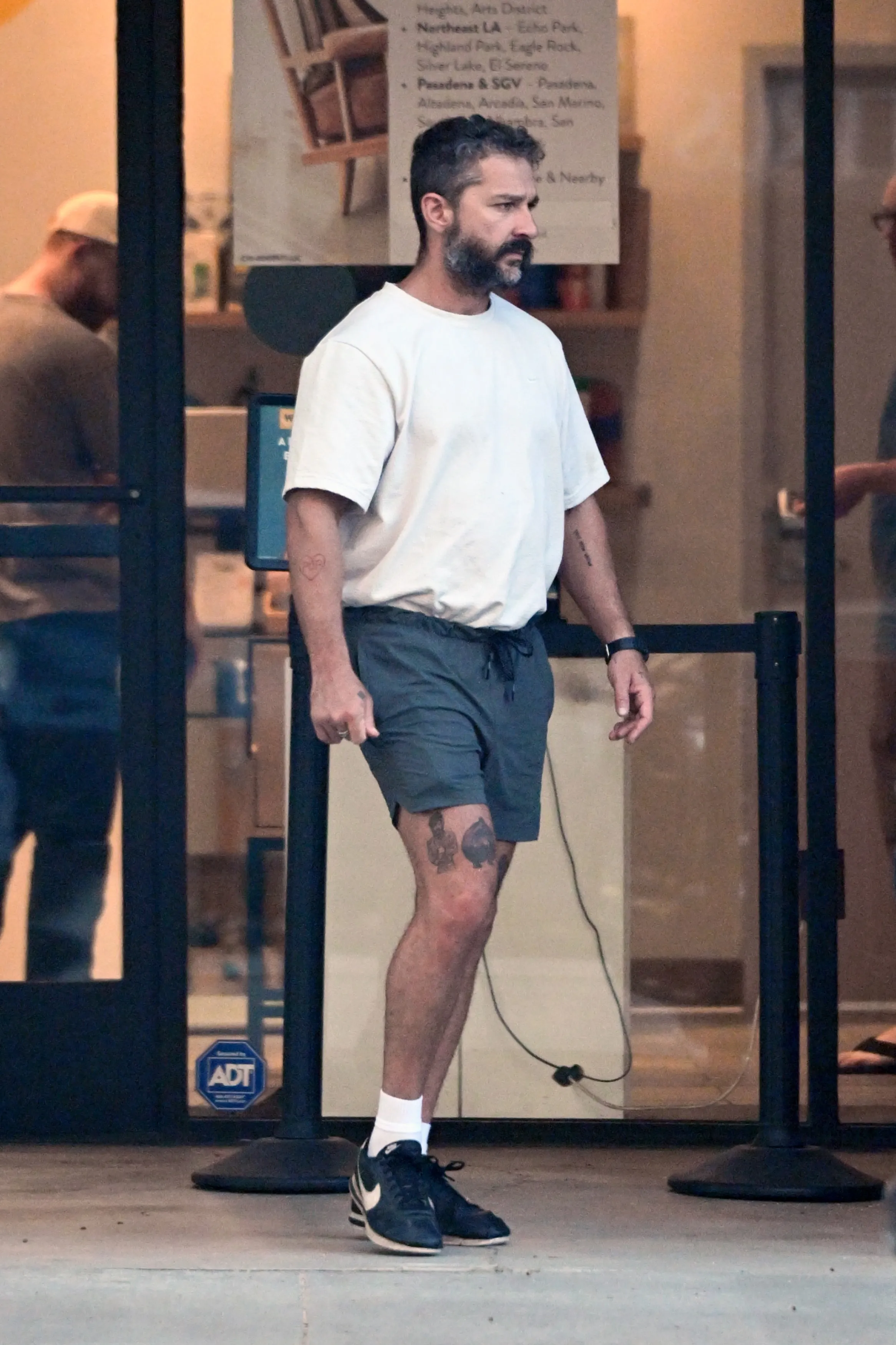 Shia LaBeouf leaving a Sweet Flower cannabis dispensary in Los Angeles.