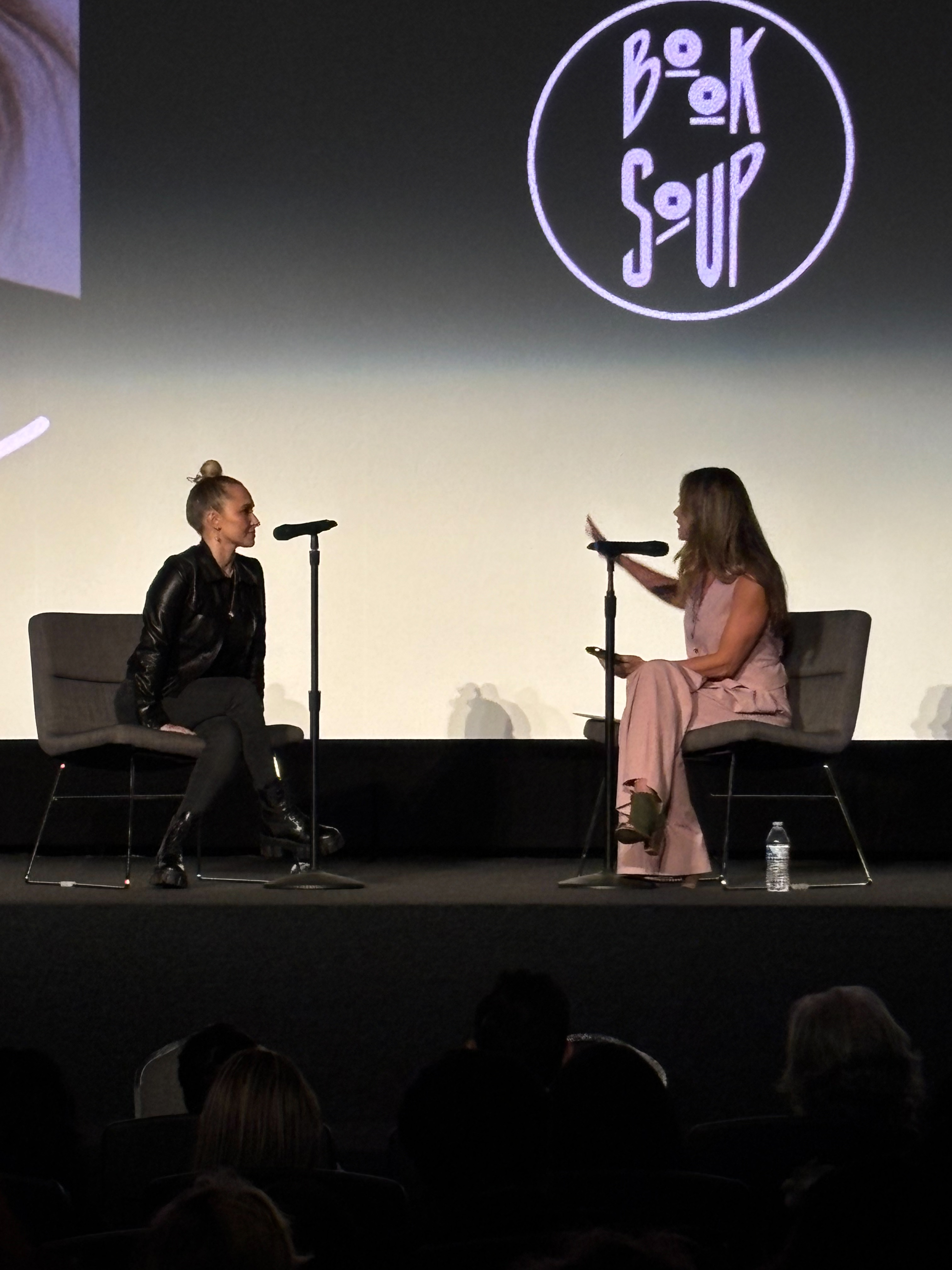 Hayden Panettiere speaking at a Q&A panel about her book, motherhood, postpartum depression, and alcohol abuse.