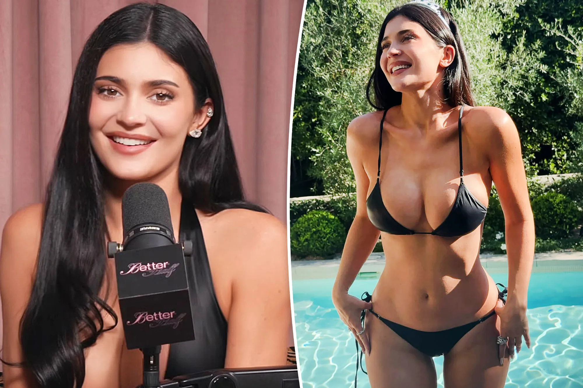 Kylie Jenner posing at a red carpet event in a glam outfit