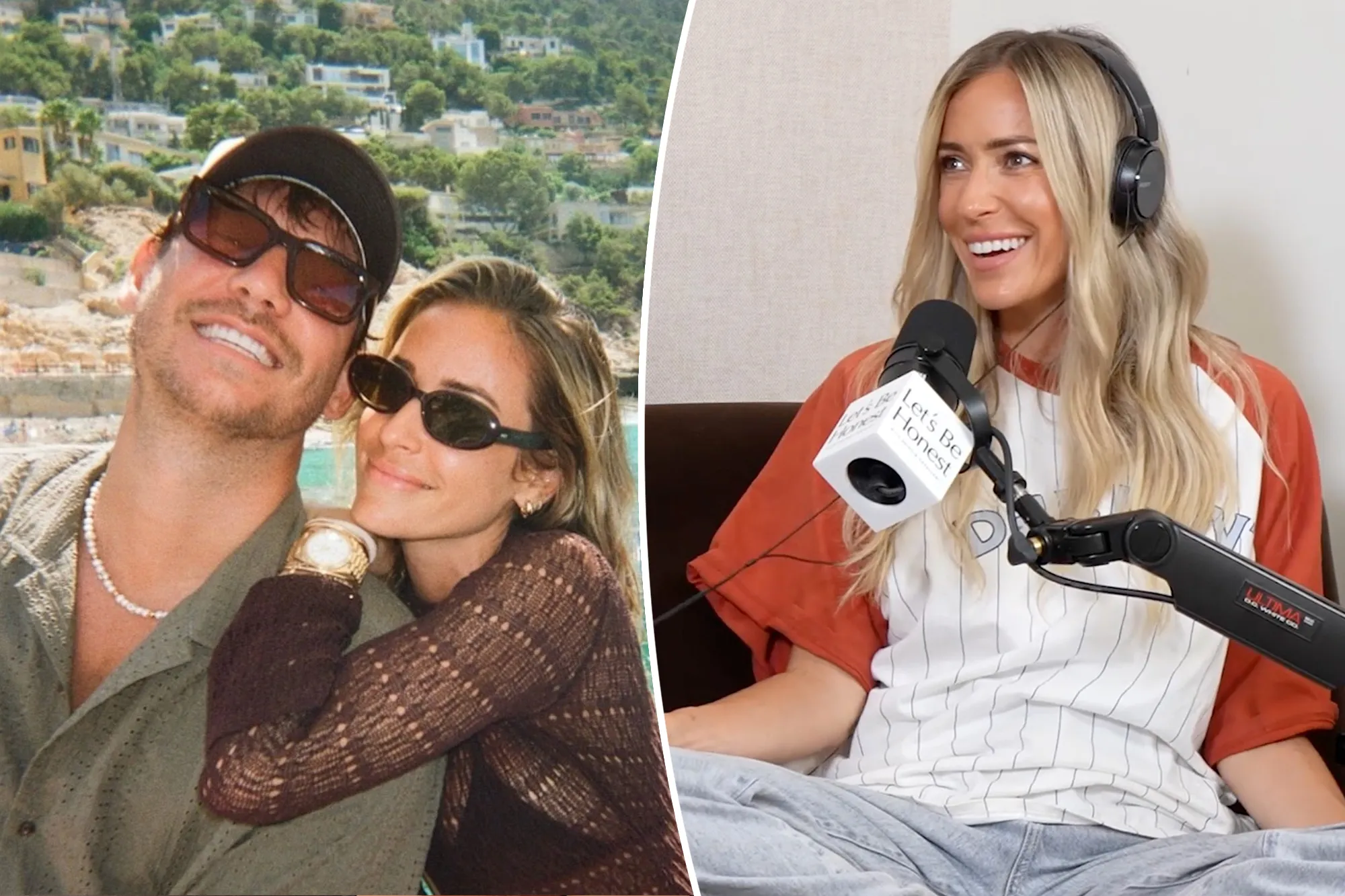 Kristin Cavallari speaking into a podcast microphone