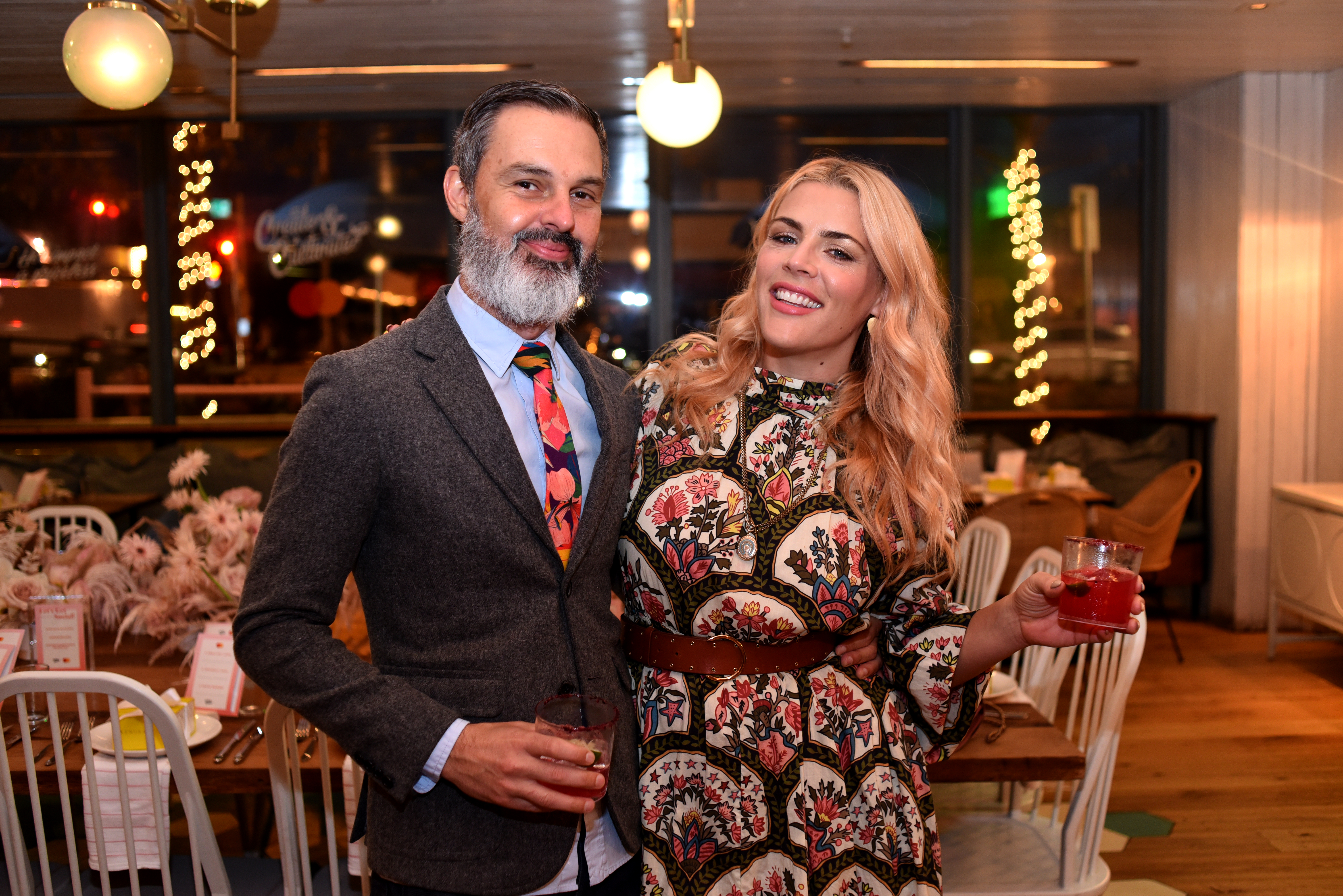 Marc Silverstein and Busy Philipps at Create & Cultivate and Mastercard Intimate Dinner