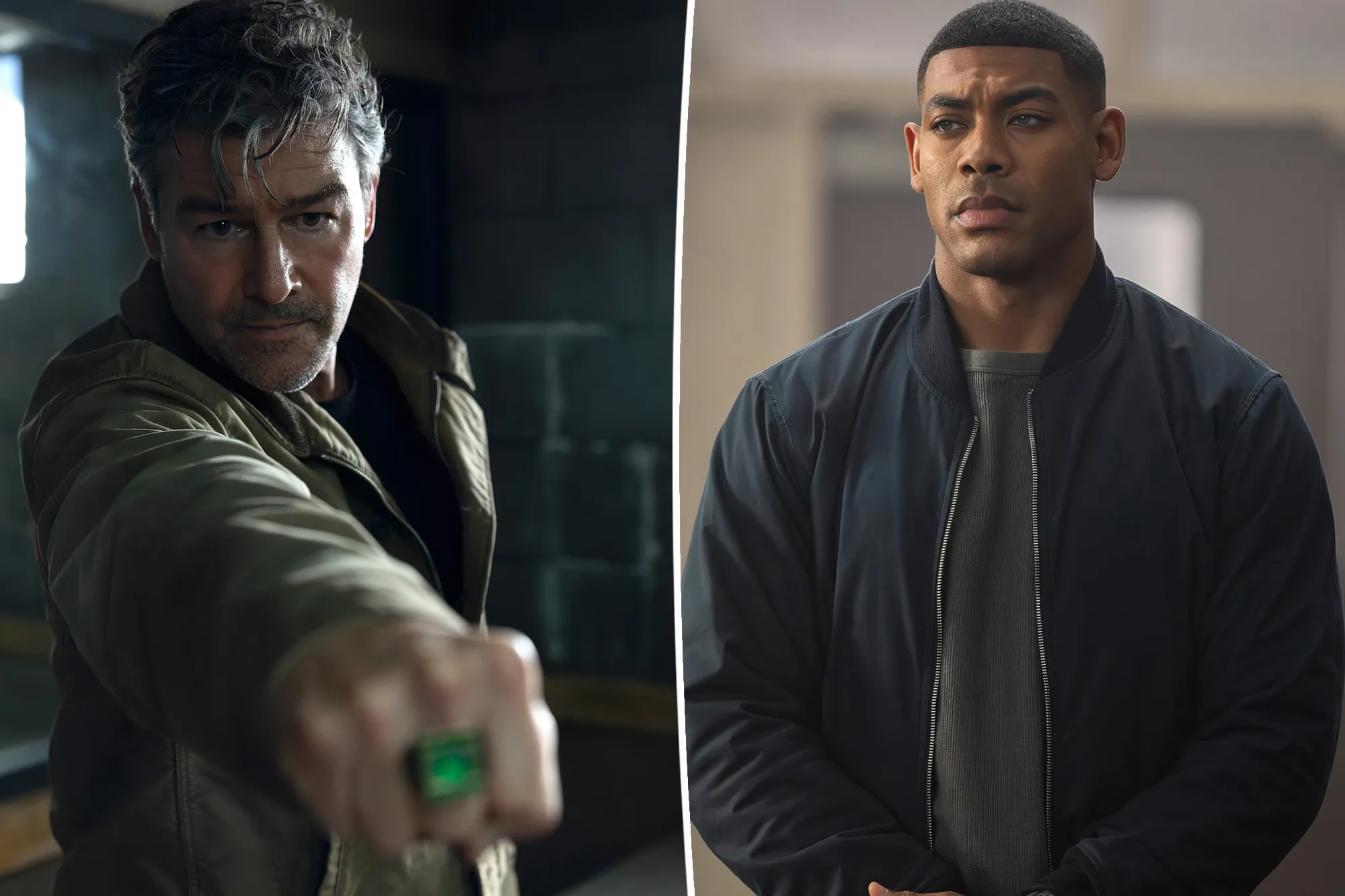 Kyle Chandler and Aaron Pierre in HBO superhero drama series Lanterns