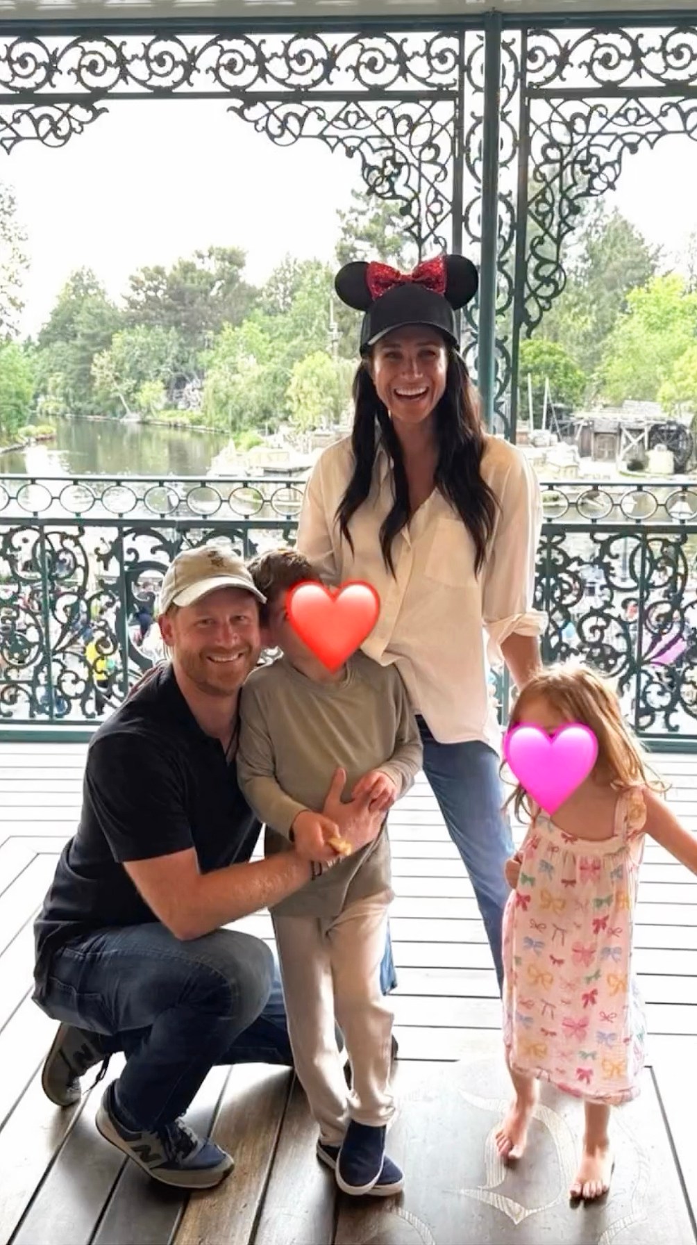 Prince Harry, Meghan Markle, and their children Archie and Lilibet celebrating Lilibet