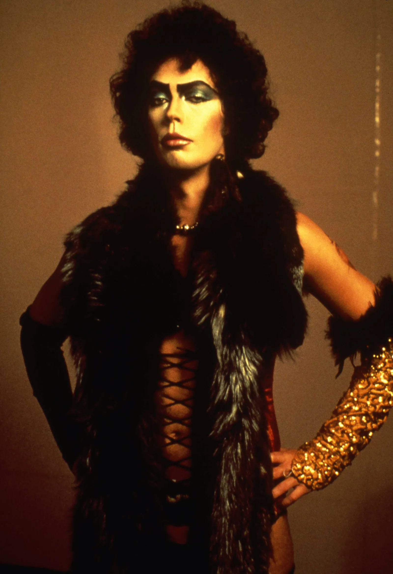 Tim Curry in drag as Frank-N-Furter from The Rocky Horror Picture Show.
