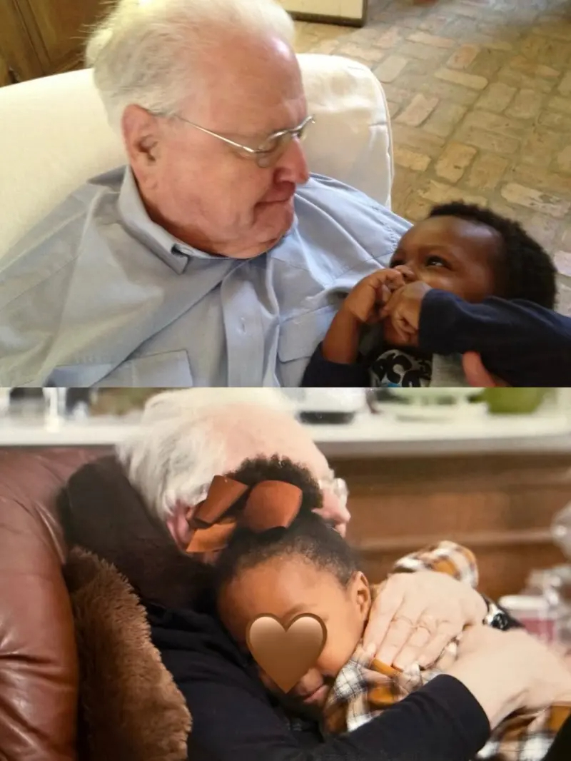 Bullock previously shared photos of her children as toddlers, pictured above, in a Father’s Day tribute to her late father.