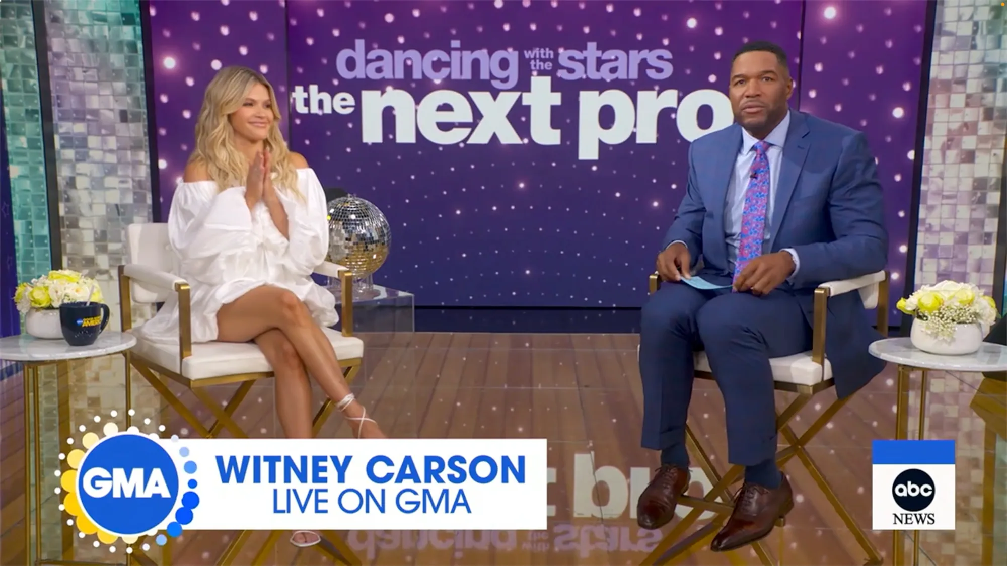 Whitney Carson announces her pregnancy on Good Morning America.