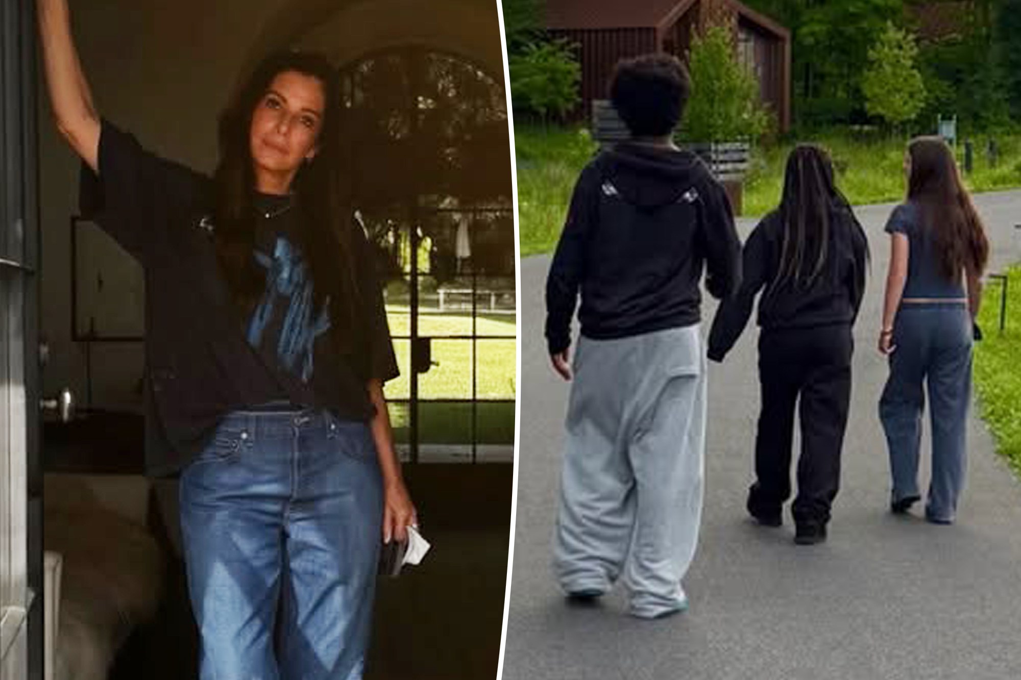A split of Sandra Bullock, and Sandra Bullock's two children
