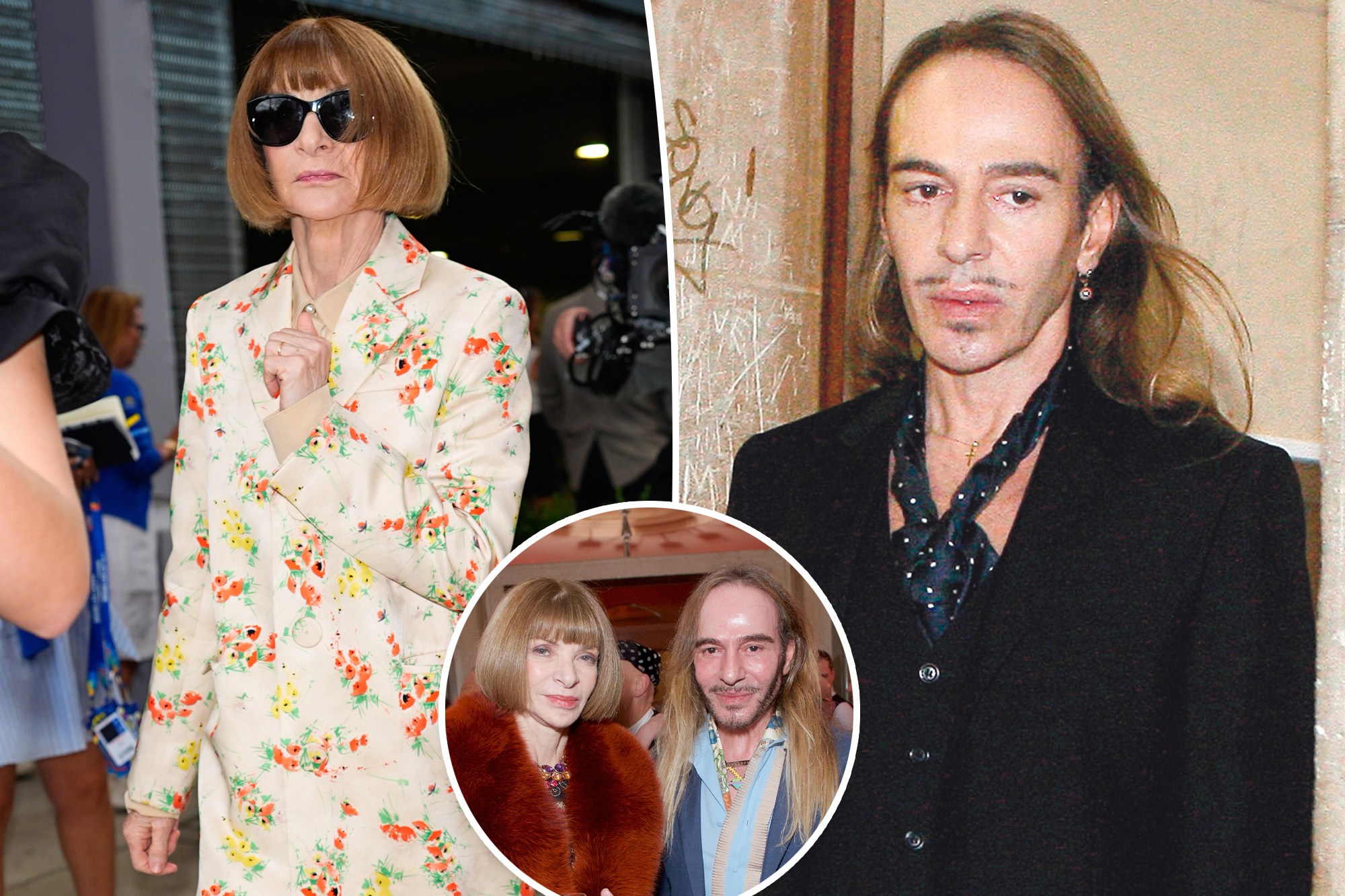 Anna Wintour wearing dark sunglasses at a high-fashion runway show