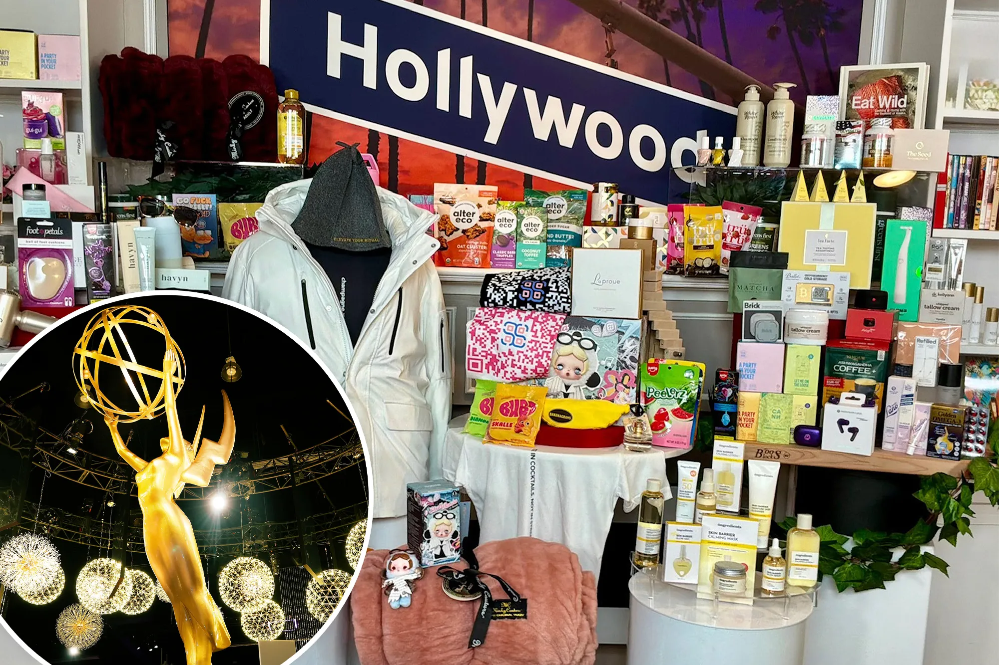 A view of luxury gift items and smart technology packaged for Hollywood celebrities