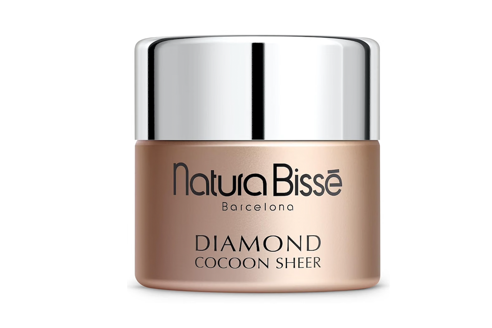 Natura Bissé Diamond Cocoon Sheer moisturizer in a rose gold jar with a silver cap.