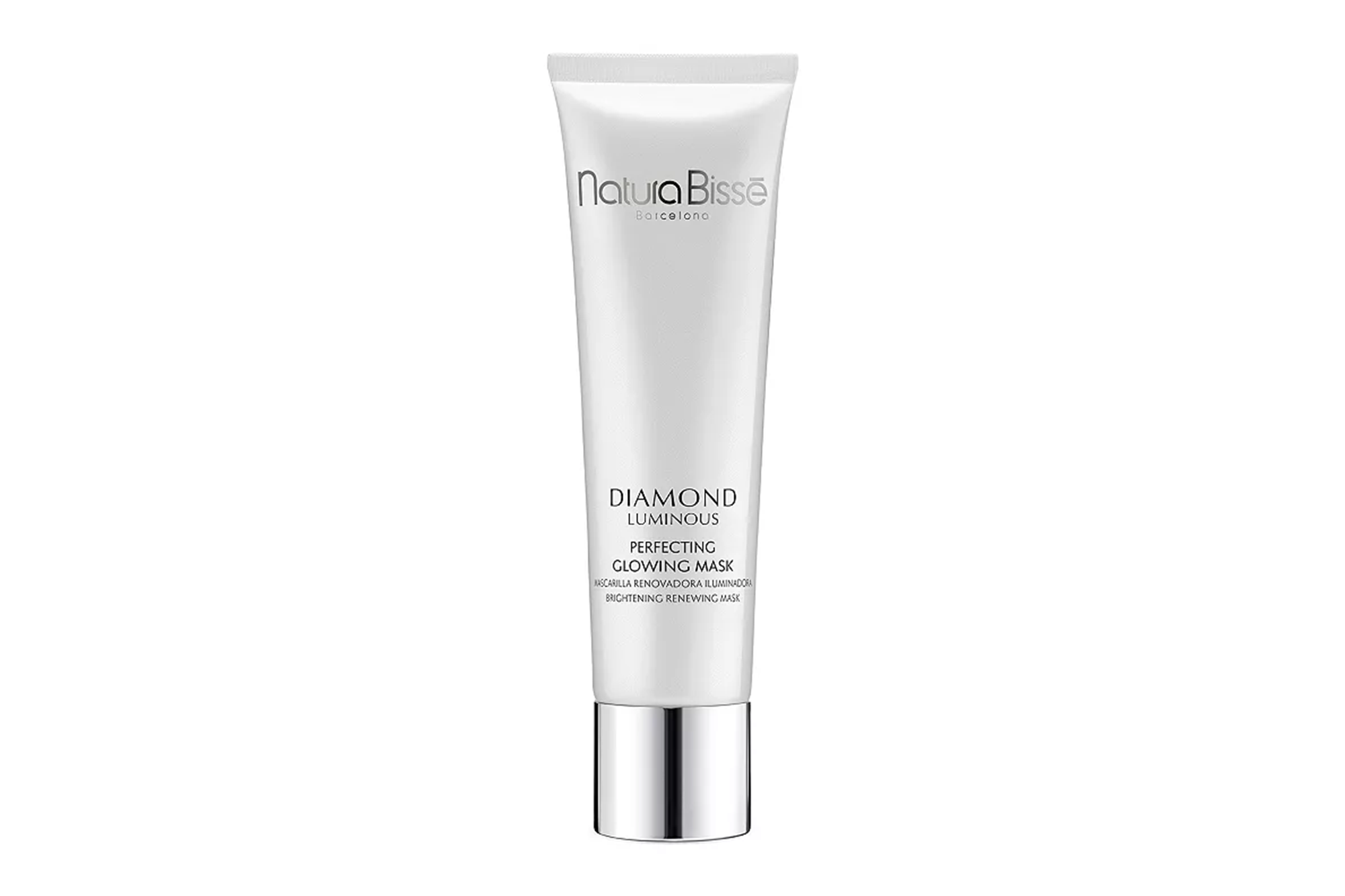 Natura Bissé Diamond Luminous Perfecting Glowing Mask in a white tube with a silver cap.
