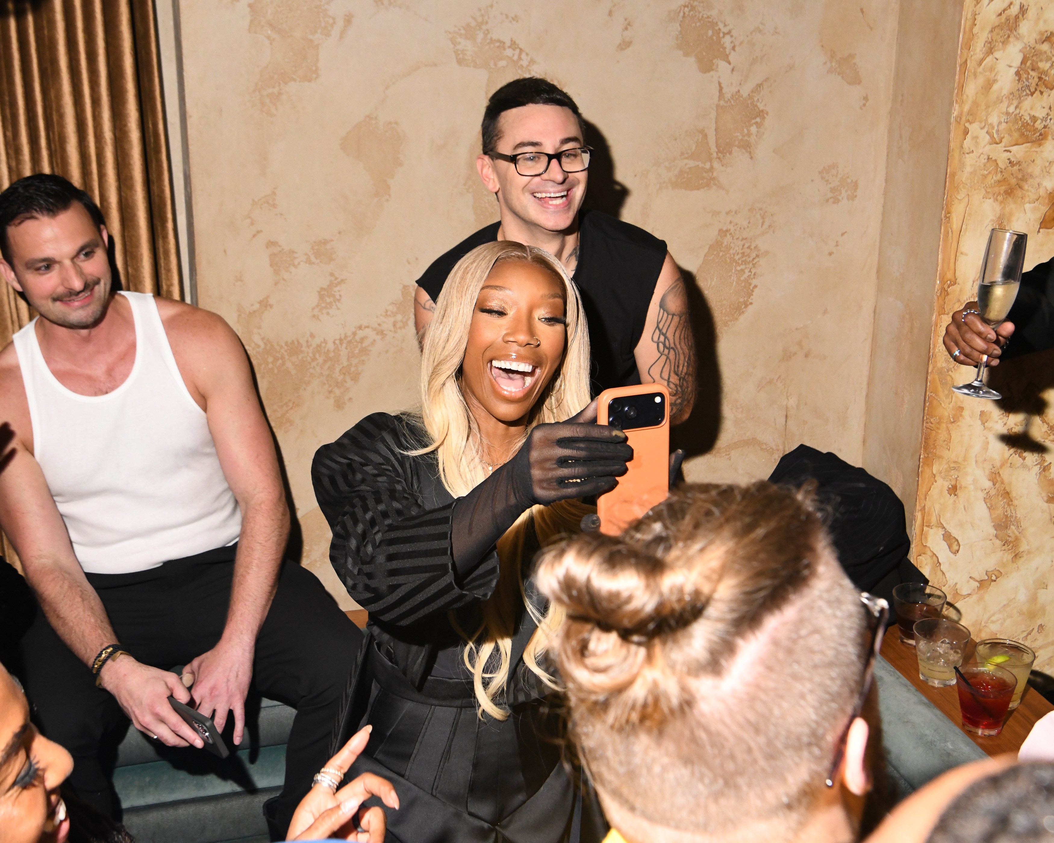 Brandy Norwood and Christian Siriano take a selfie at the NYFW Afterparty.