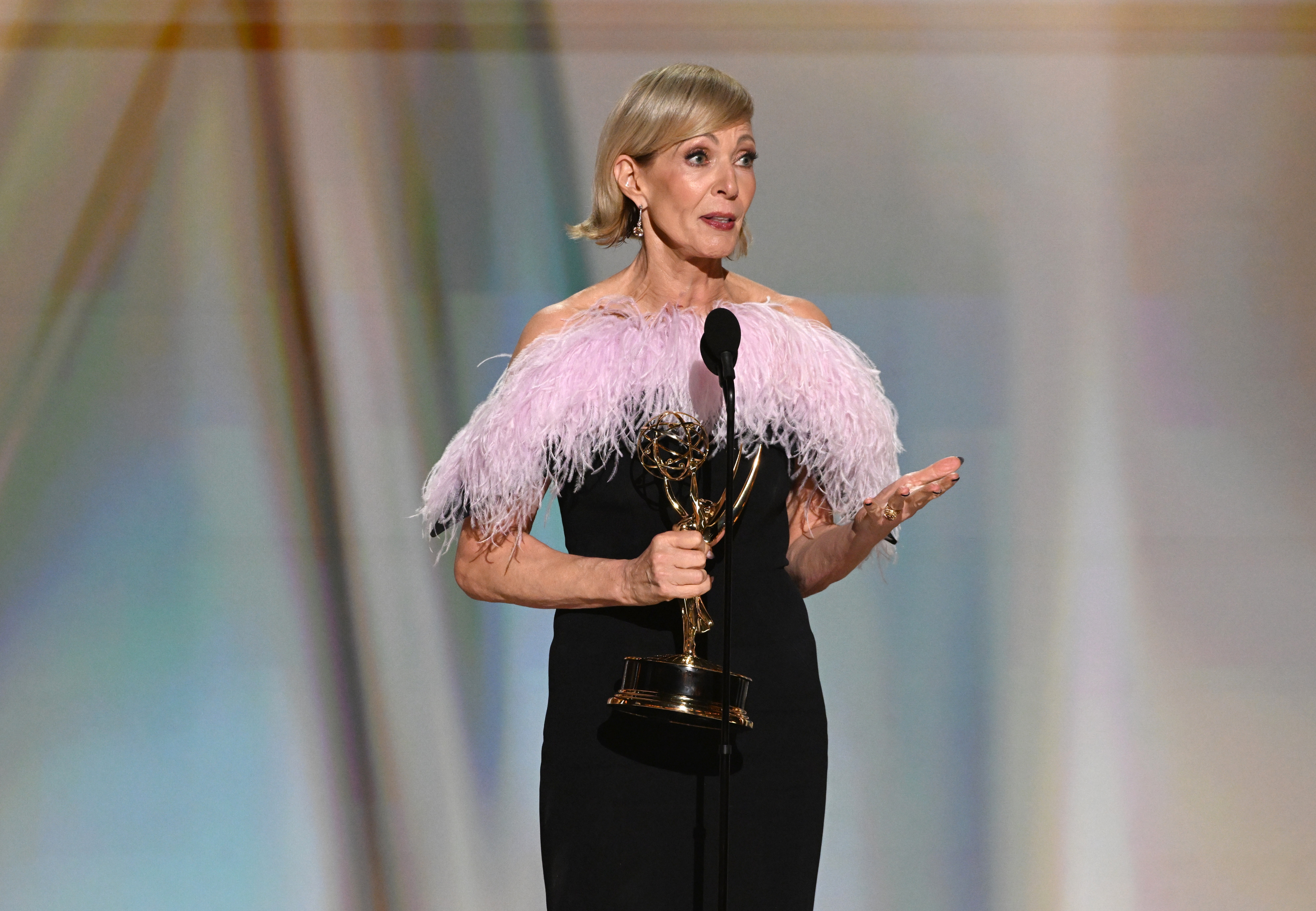 Allison Janney accepting the Emmy for Outstanding Supporting Actress in a Drama Series.