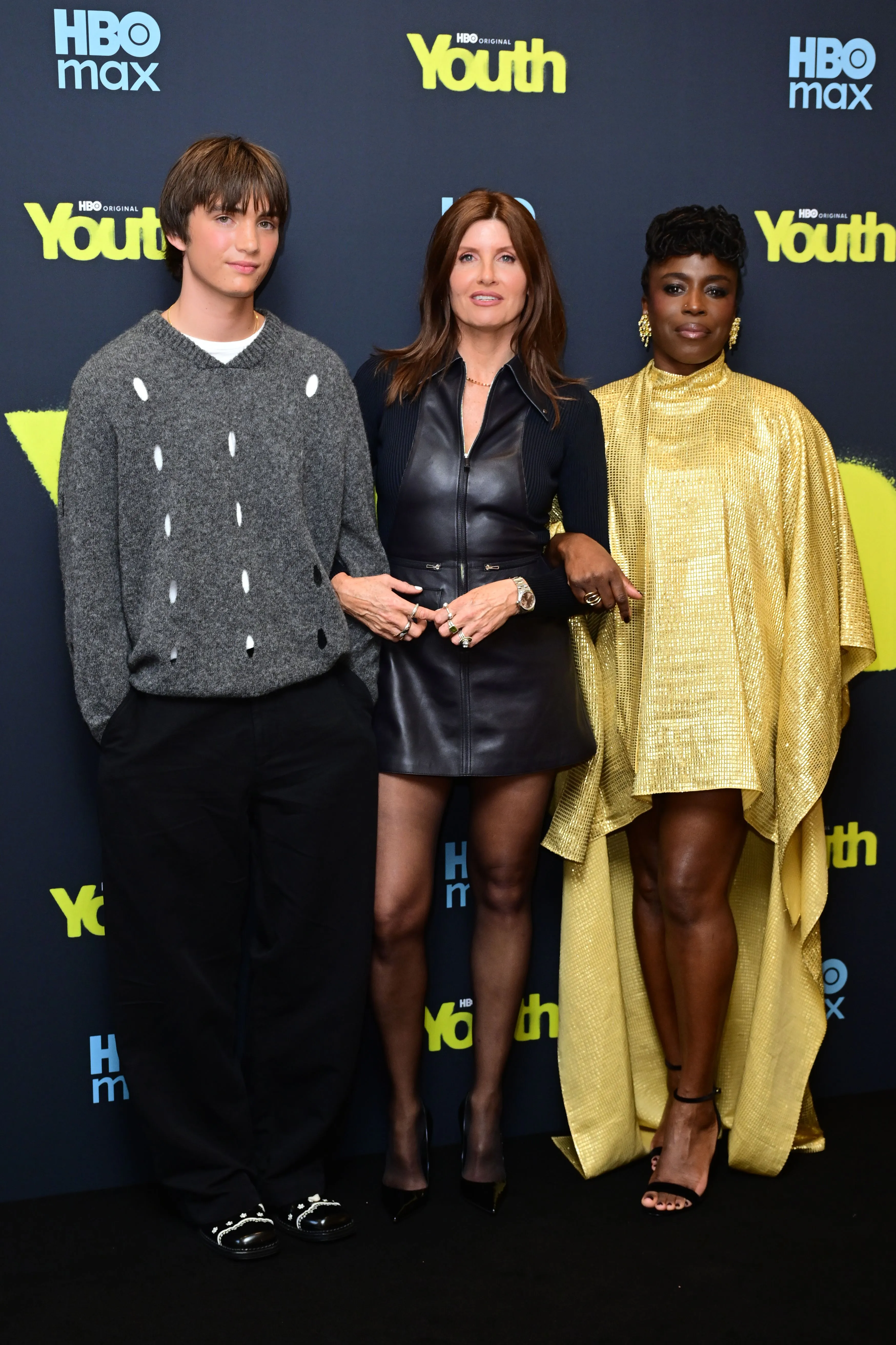 Aran Murphy, Sharon Horgan, and Sharlene Whyte pose together at the "Youth" TV show screening.