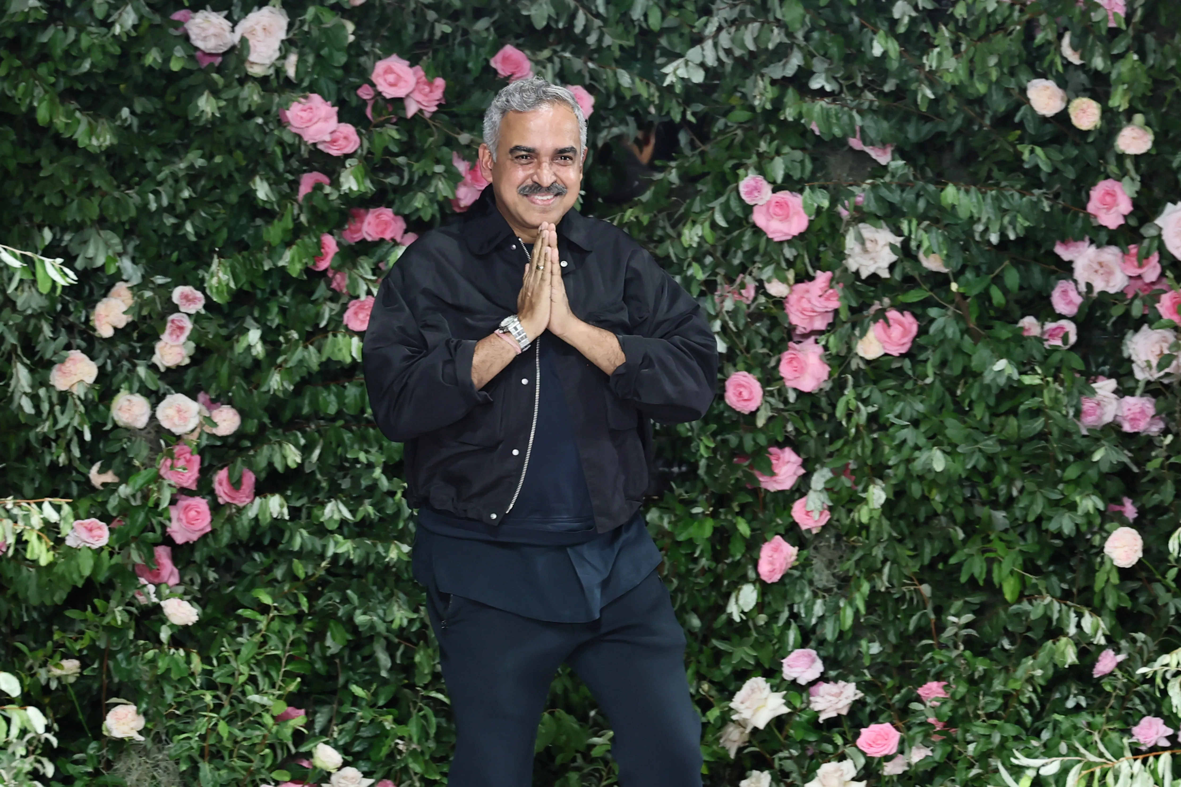 Bibhu Mohapatra on the runway at New York Fashion Week.