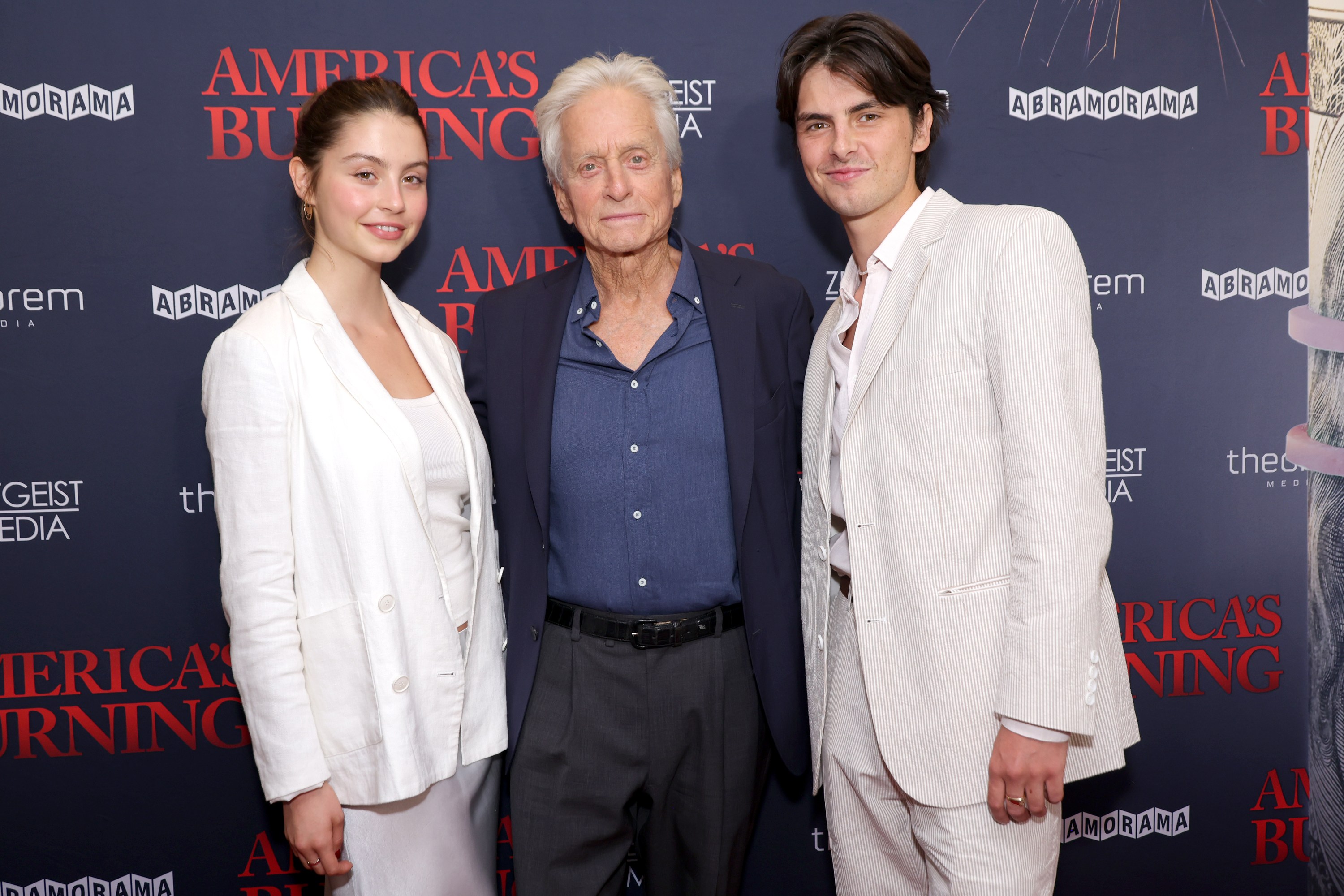 Michael Douglas with his children Carys Zeta Douglas and Dylan Michael Douglas.