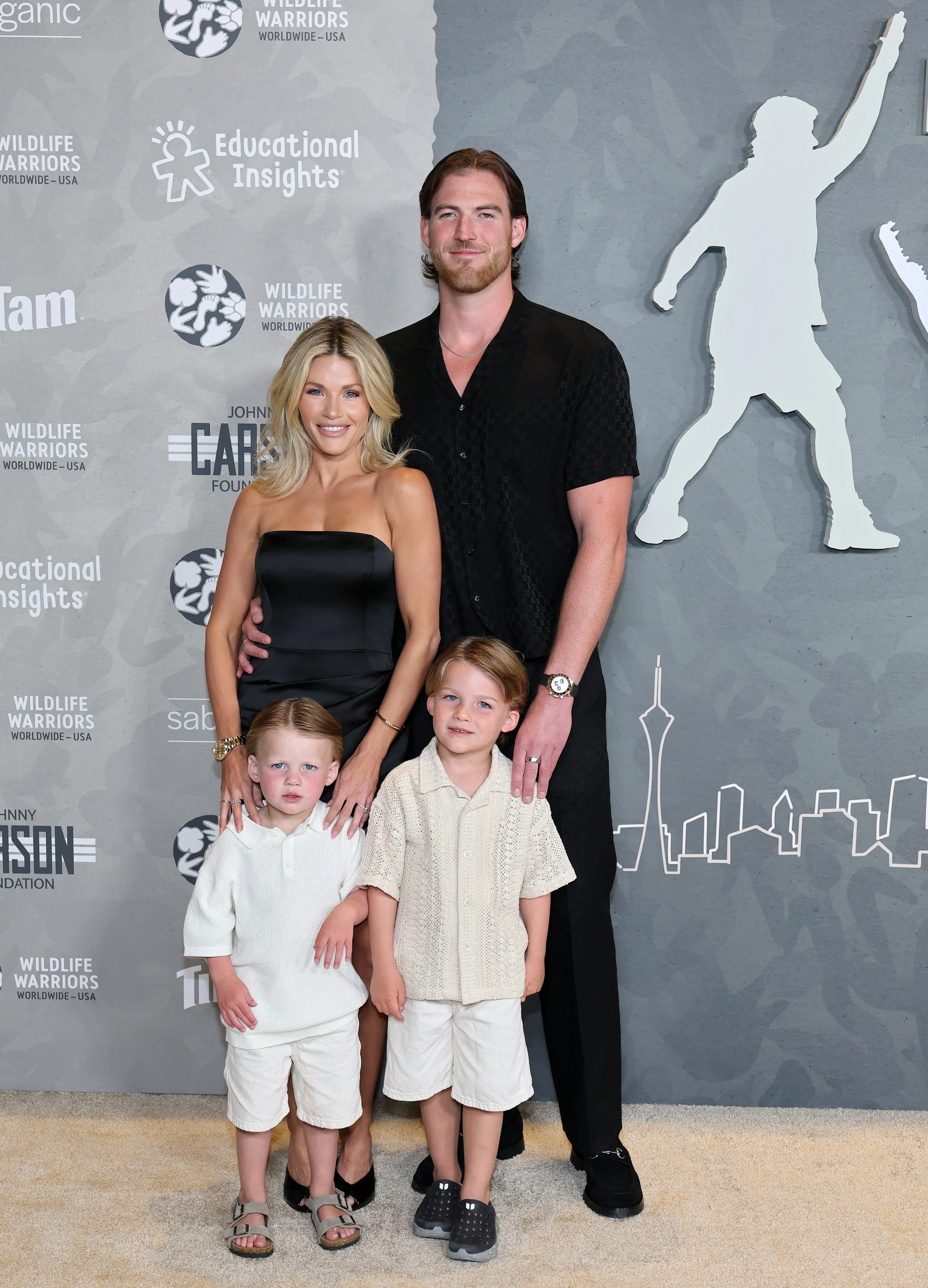 Witney Carson and Carson McAllister with their sons Jet and Leo McAllister at the Steve Irwin gala.