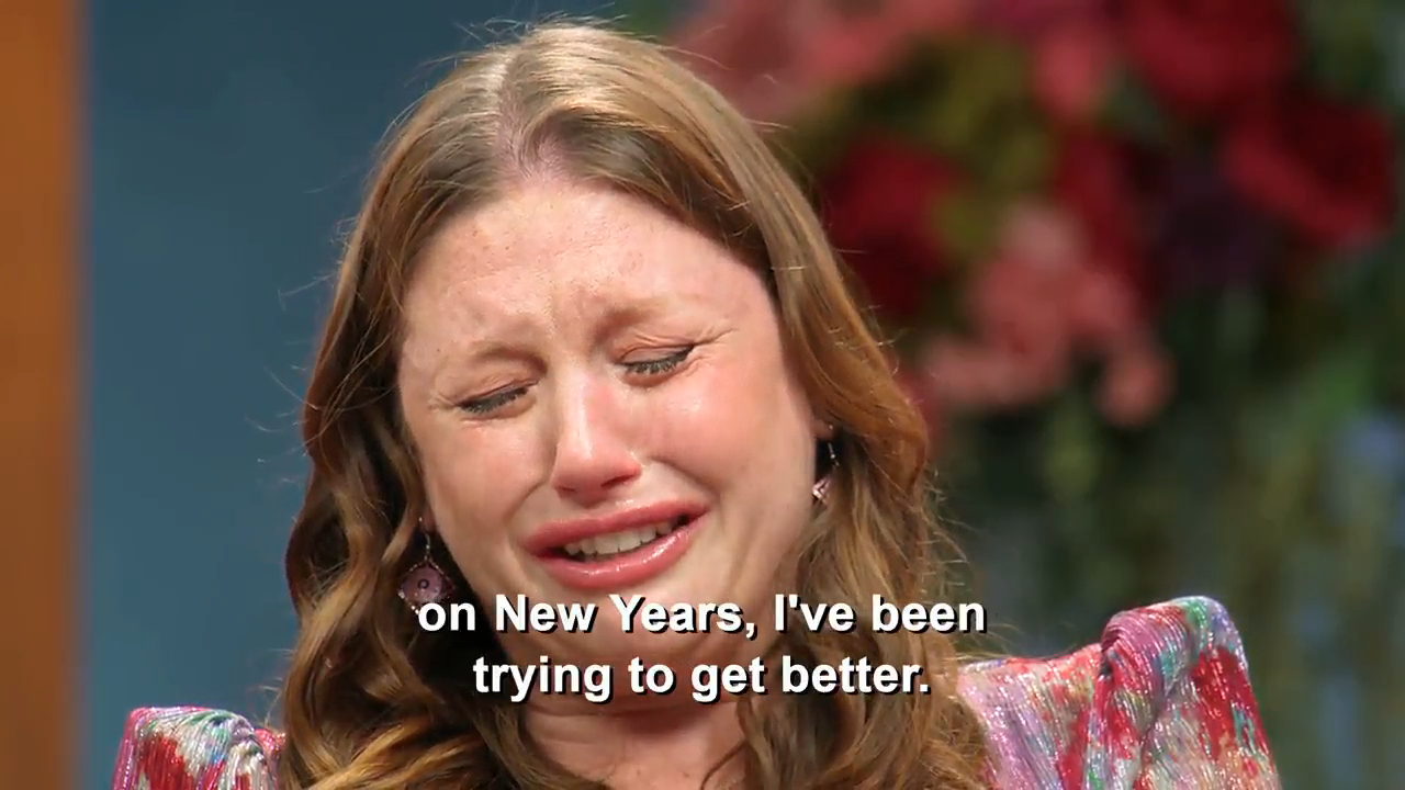 Catie crying during a 90 Day Fiance Tell All episode, stating "on New Years, I