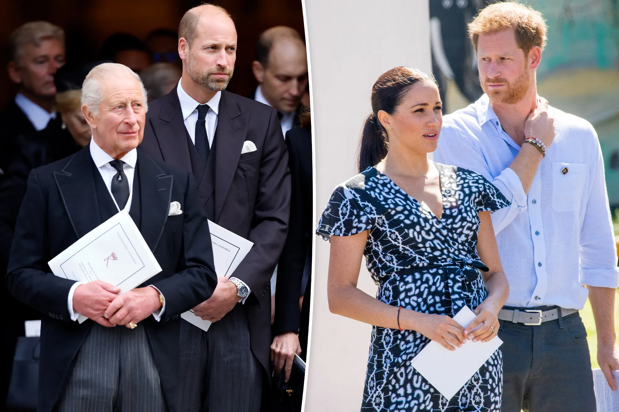 King Charles III and Prince William standing together in royal attire