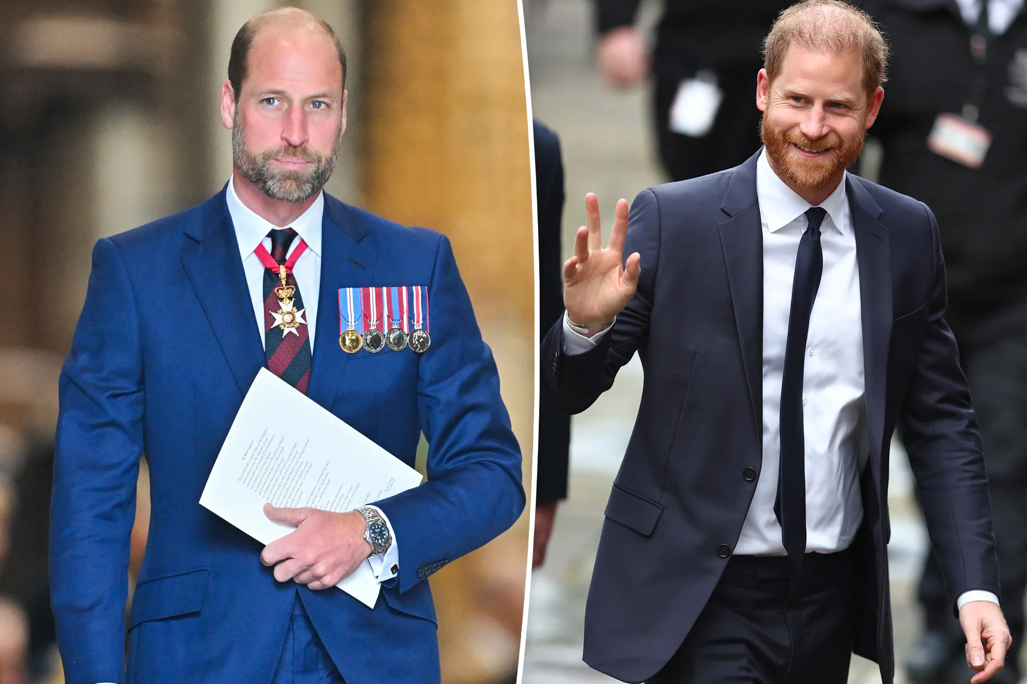 Prince Harry and Prince William at a formal royal event