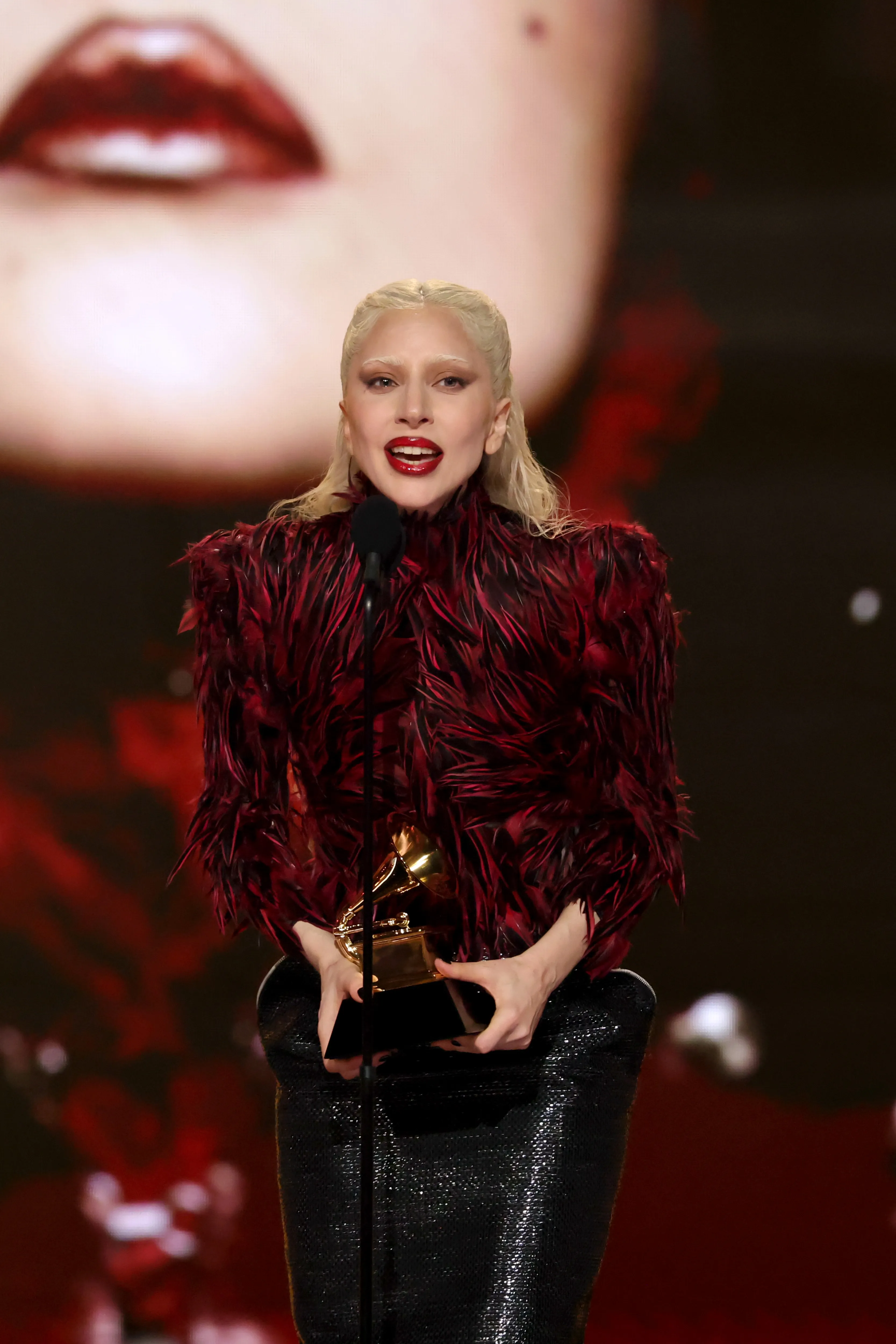 Lady Gaga accepts the Grammy Award for Best Pop Vocal Album for "MAYHEM" at the 68th GRAMMY Awards.