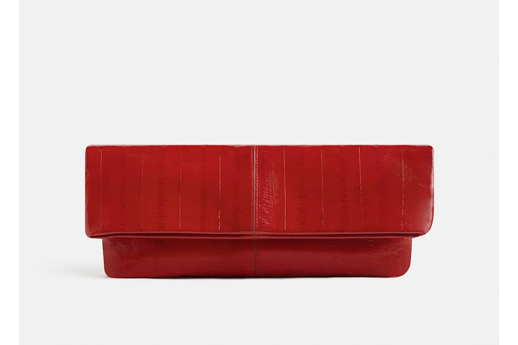 Red eel skin clutch.