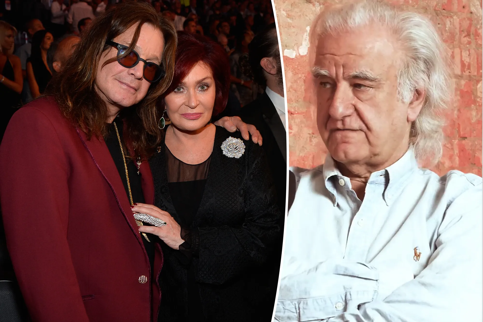 Sharon and Ozzy Osbourne and a picture of Colin Newman