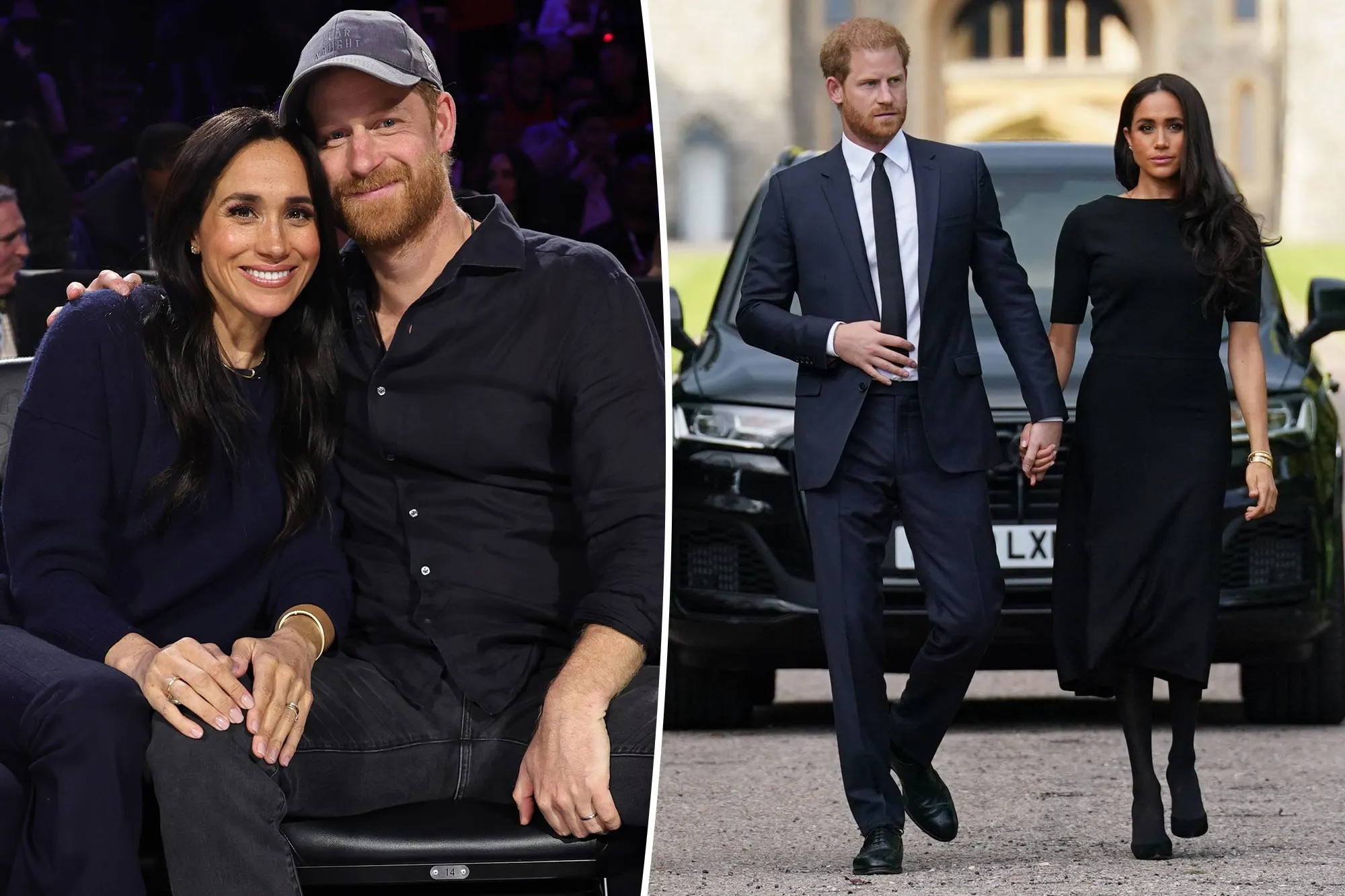 Prince Harry and Meghan Markle posing together at an official public event