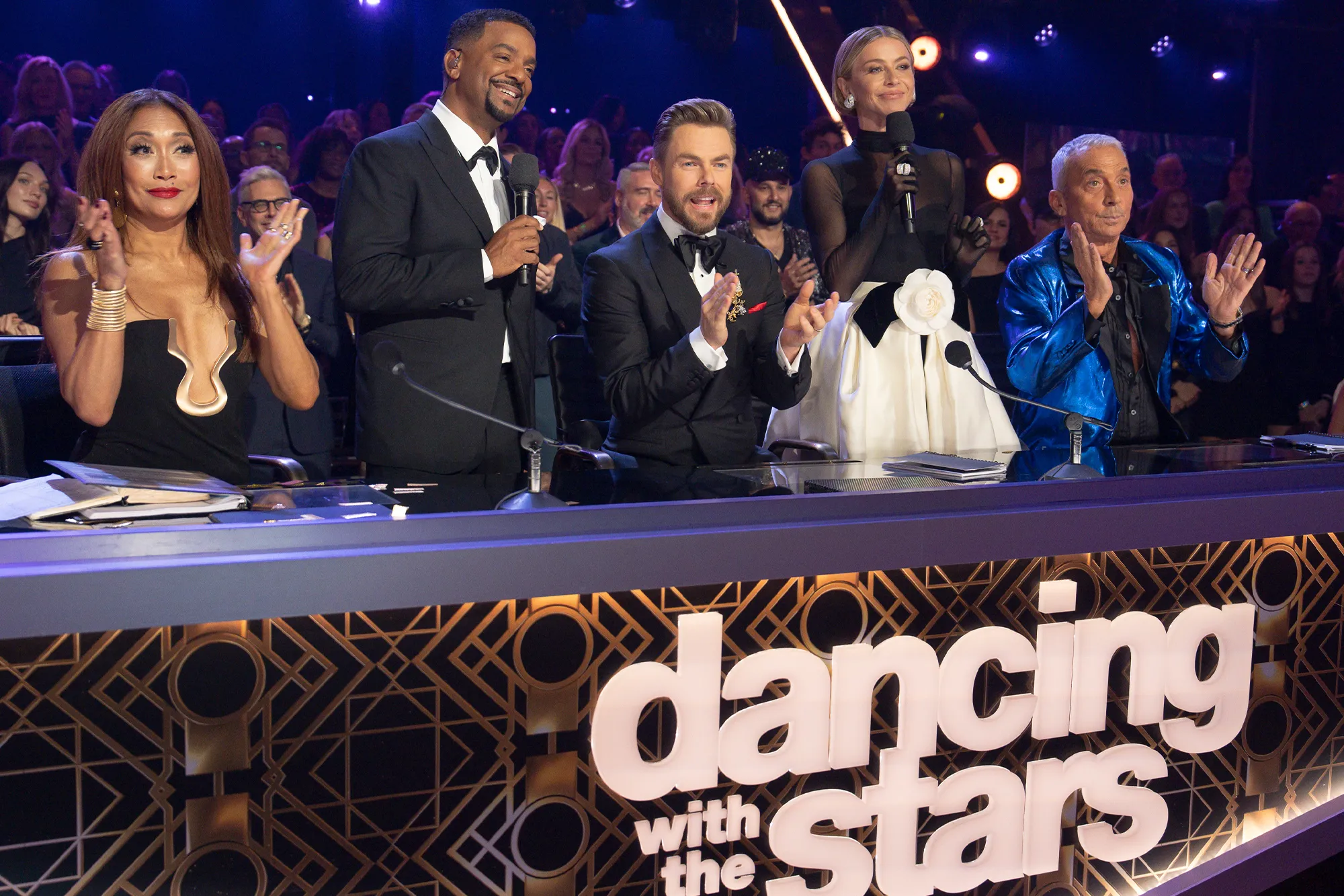 Dancing with the Stars logo on a sparkling ballroom background