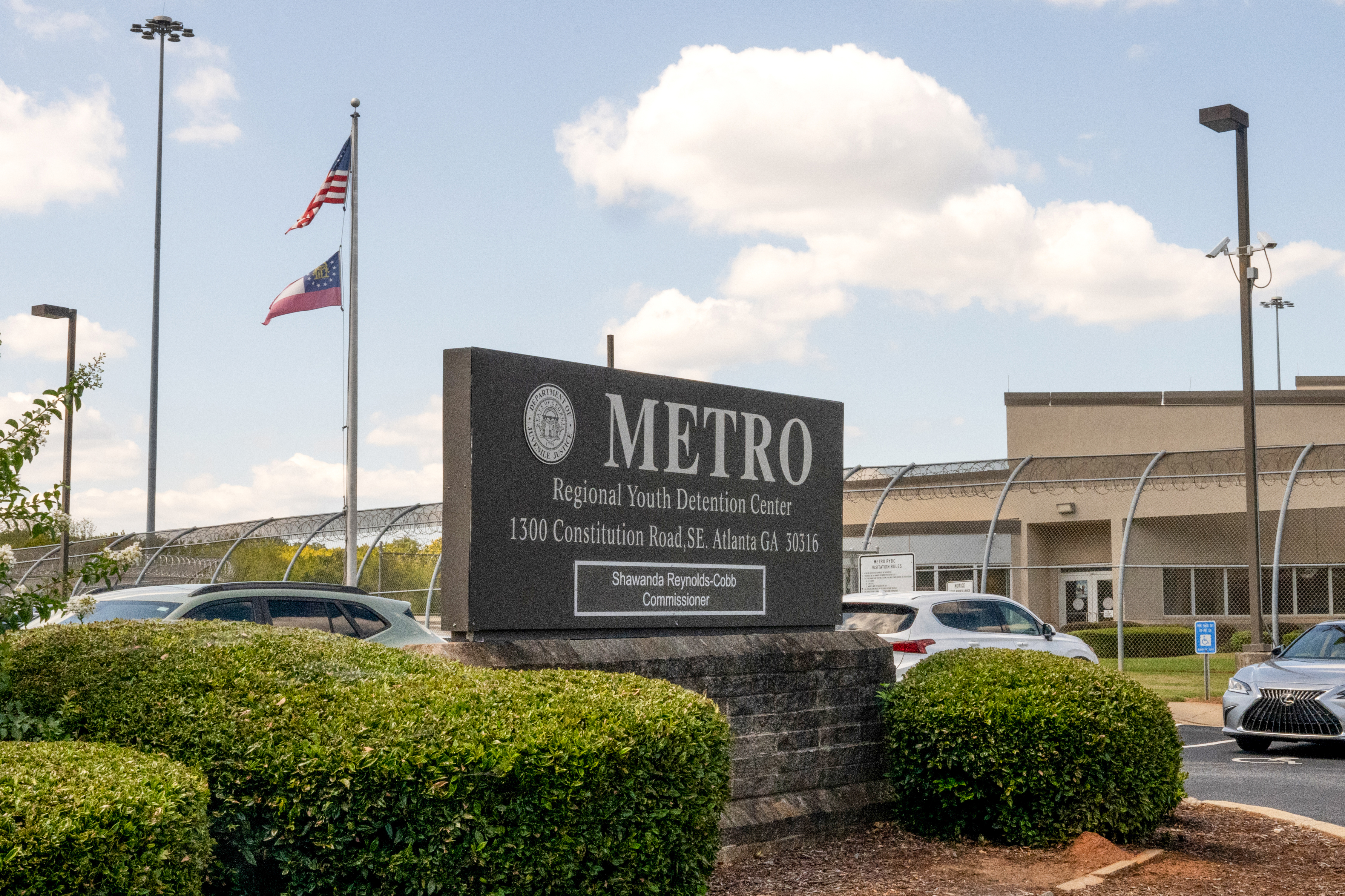 The Metro Regional Youth Detention Center sign in Atlanta, Georgia.