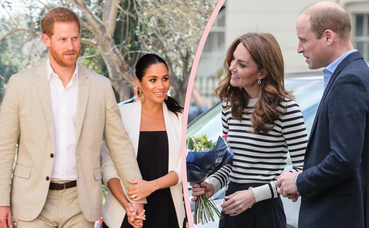 Prince William, Princess Catherine, Prince Harry, and Meghan Markle at a royal engagement