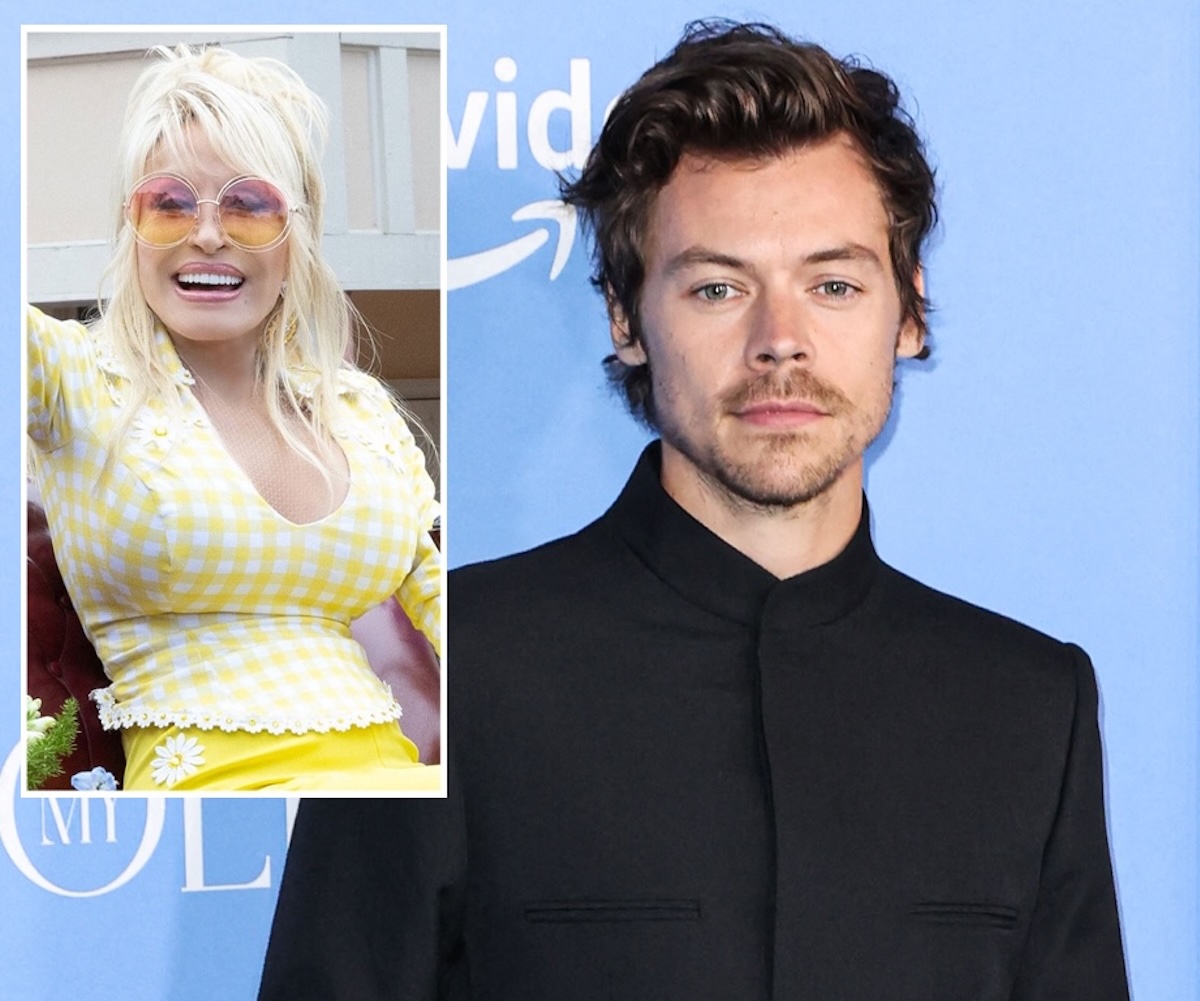 Harry Styles performing on stage at Madison Square Garden during a tribute to Dolly Parton