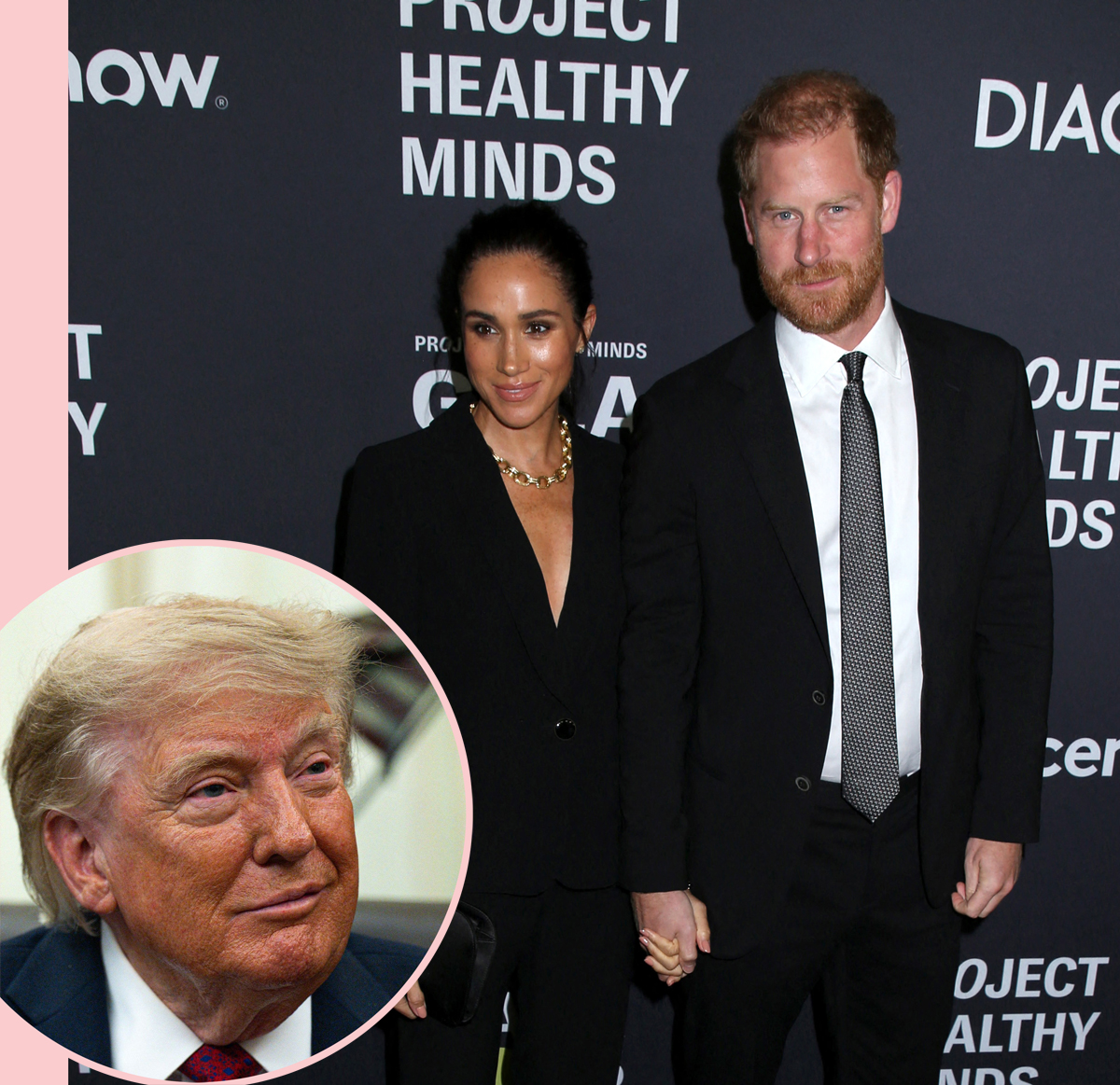 Donald Trump speaking to reporters about Prince Harry and Meghan Markle
