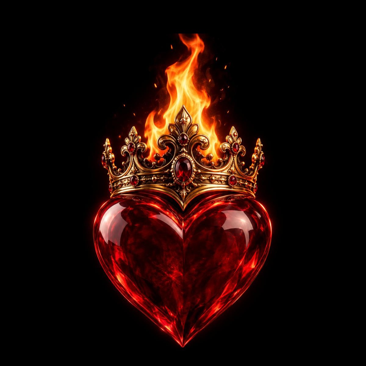 Crowned heart, square